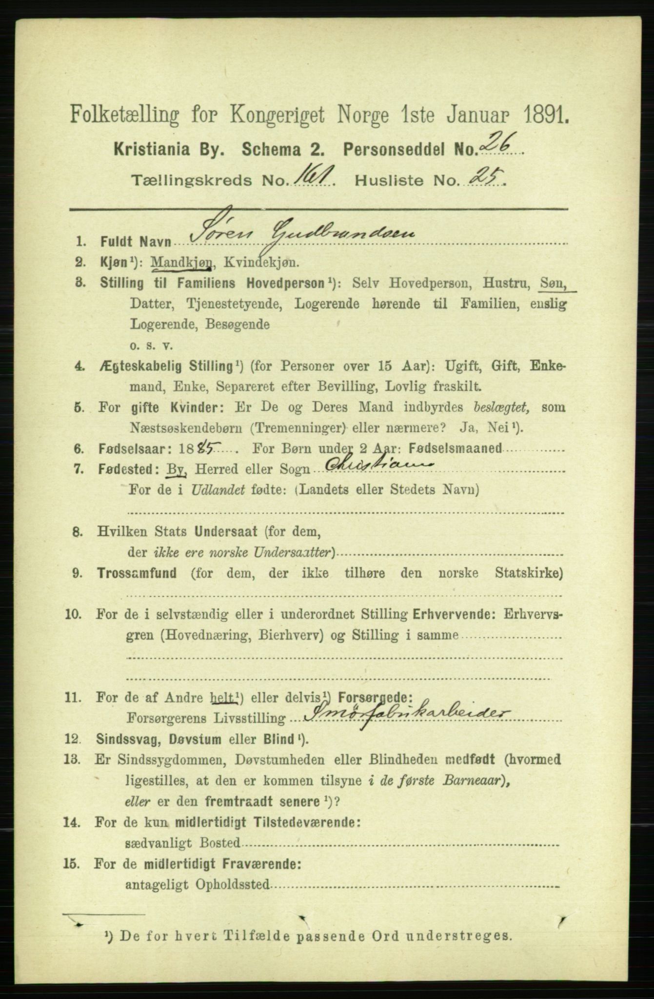 RA, 1891 census for 0301 Kristiania, 1891, p. 92481
