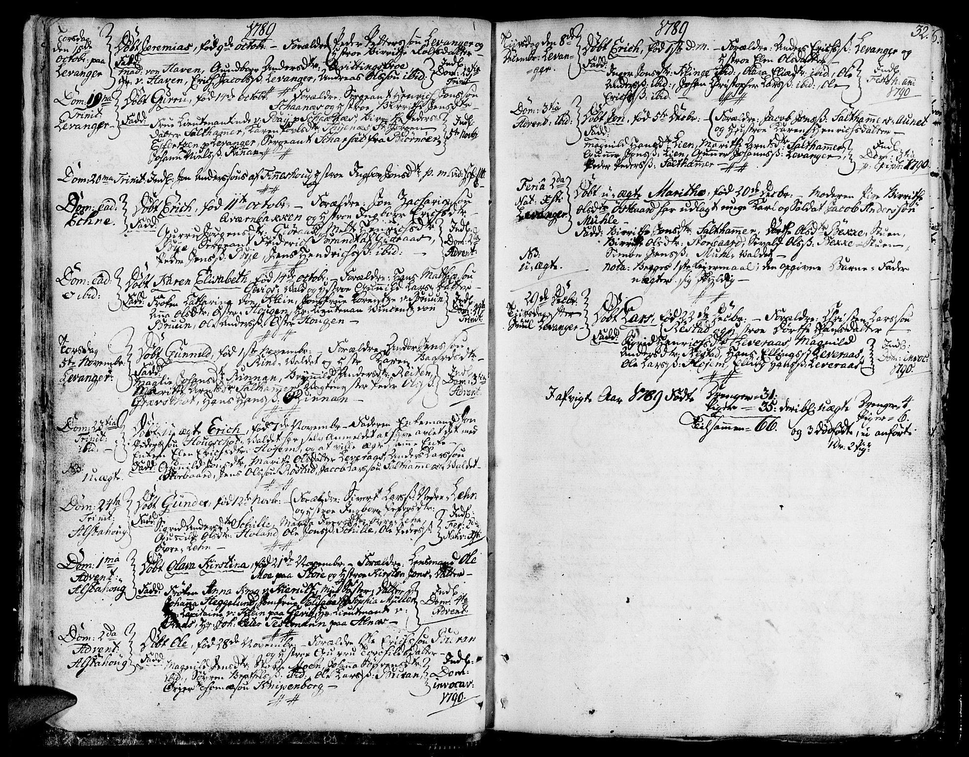 Ministerialprotokoller, klokkerbøker og fødselsregistre - Nord-Trøndelag, SAT/A-1458/717/L0142: Parish register (official) no. 717A02 /1, 1783-1809, p. 32