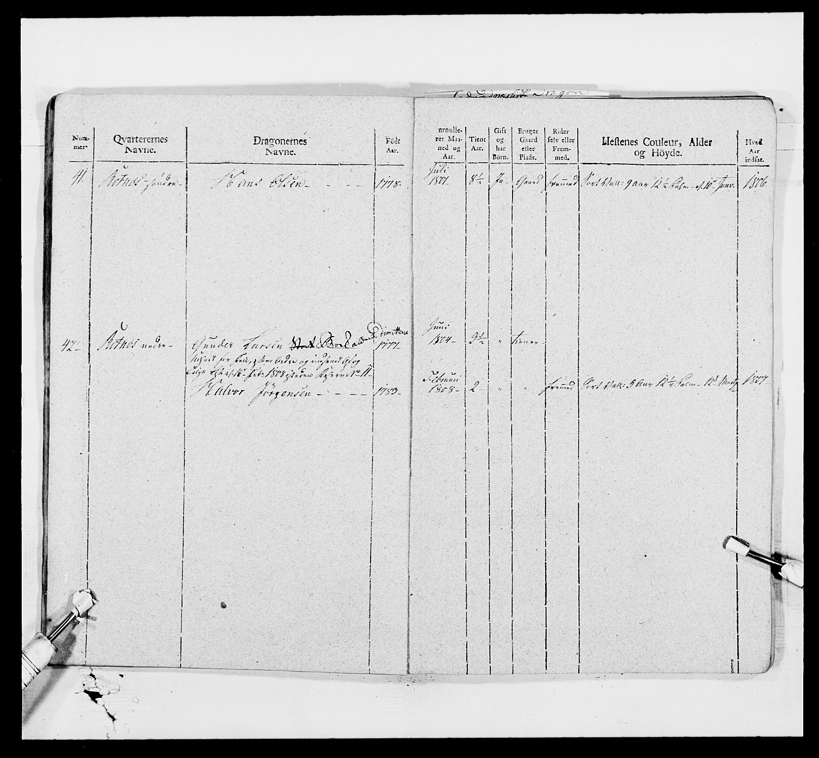 Generalitets- og kommissariatskollegiet, Det kongelige norske kommissariatskollegium, AV/RA-EA-5420/E/Eh/L0008: Akershusiske dragonregiment, 1807-1813, p. 279