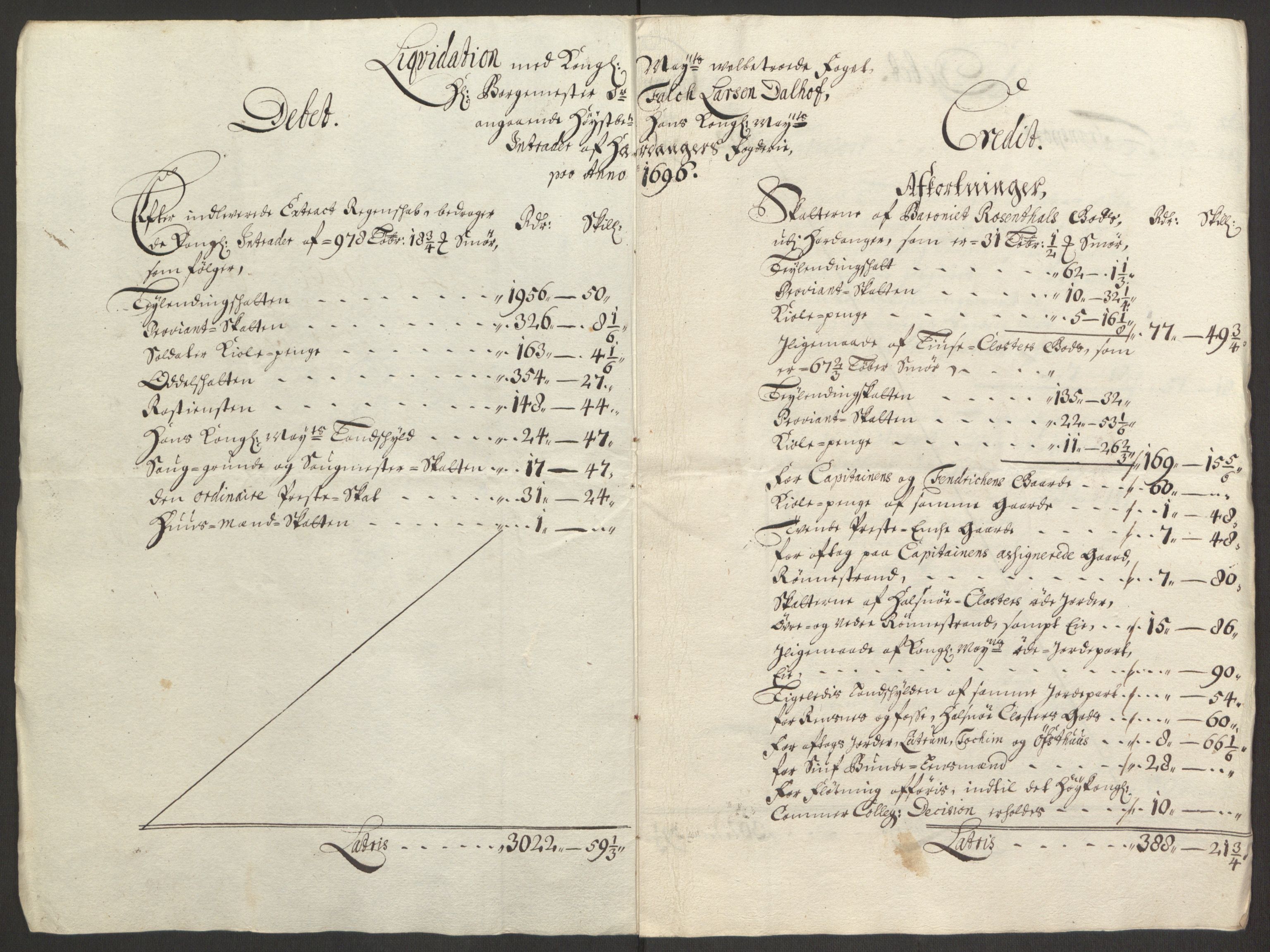 Rentekammeret inntil 1814, Reviderte regnskaper, Fogderegnskap, AV/RA-EA-4092/R48/L2976: Fogderegnskap Sunnhordland og Hardanger, 1695-1696, p. 431