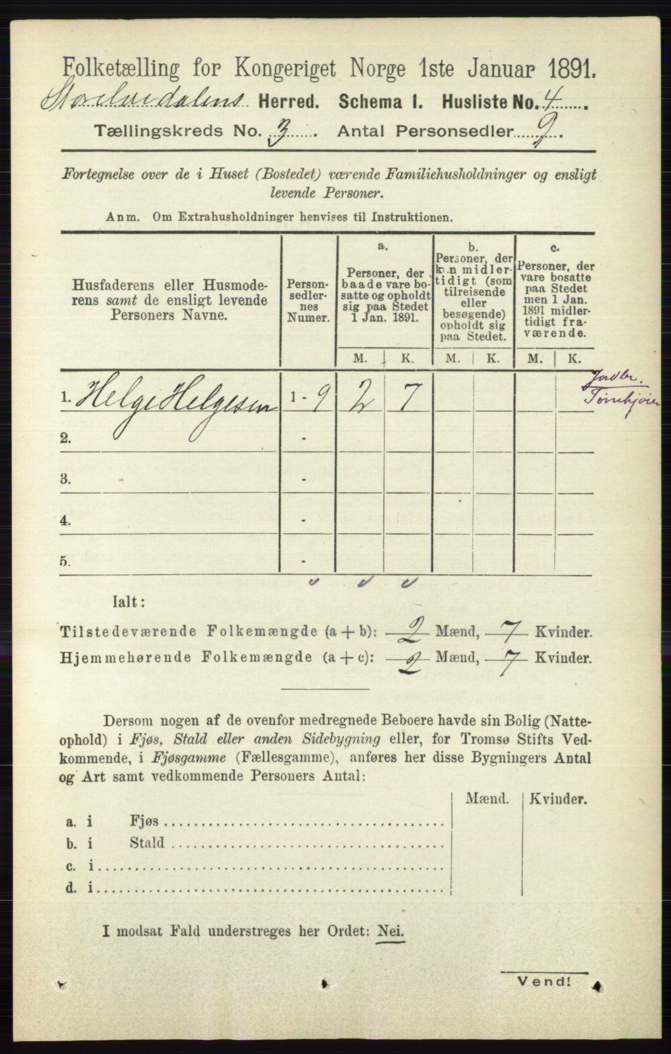 RA, 1891 census for 0430 Stor-Elvdal, 1891, p. 765