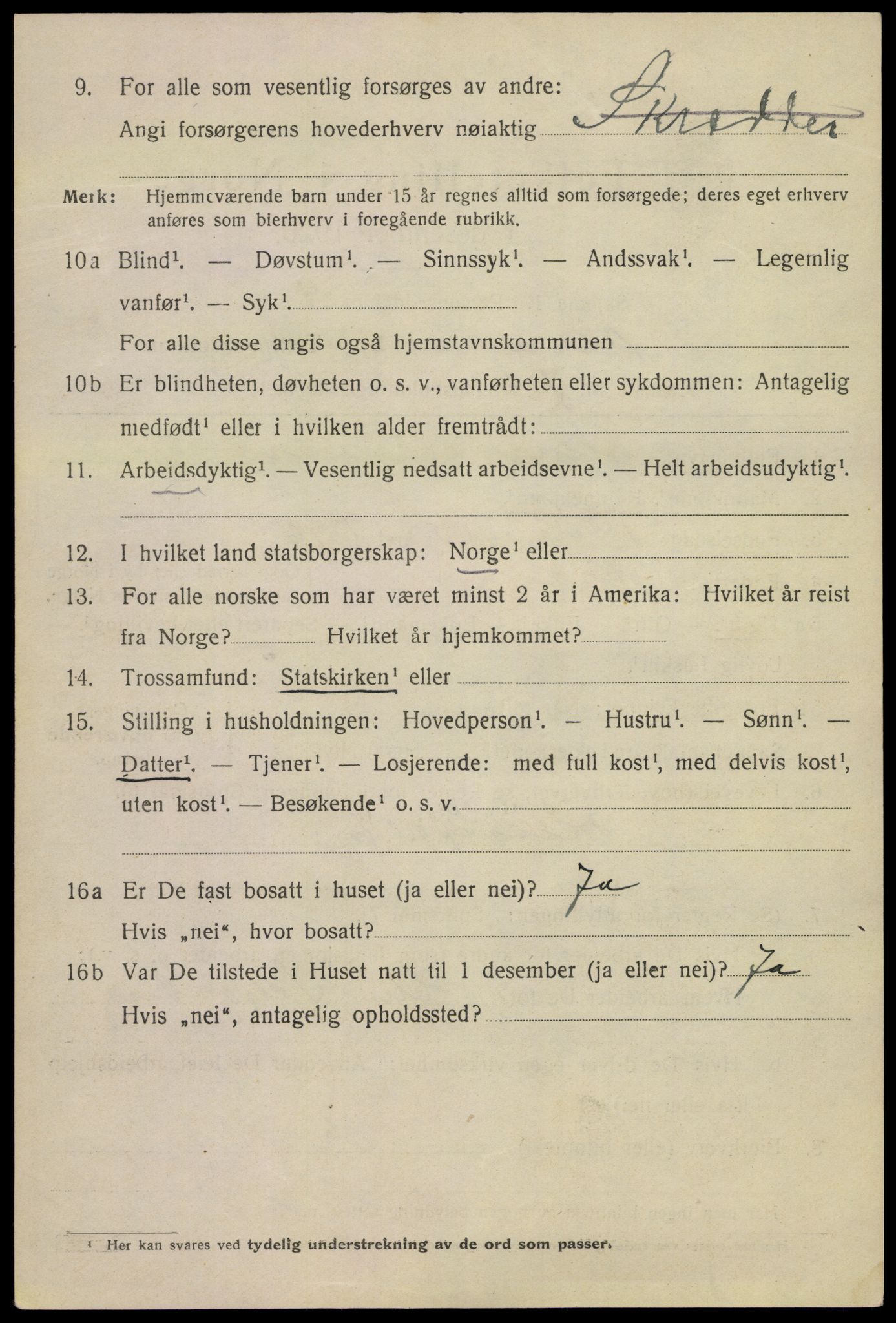 SAKO, 1920 census for Kragerø, 1920, p. 5432