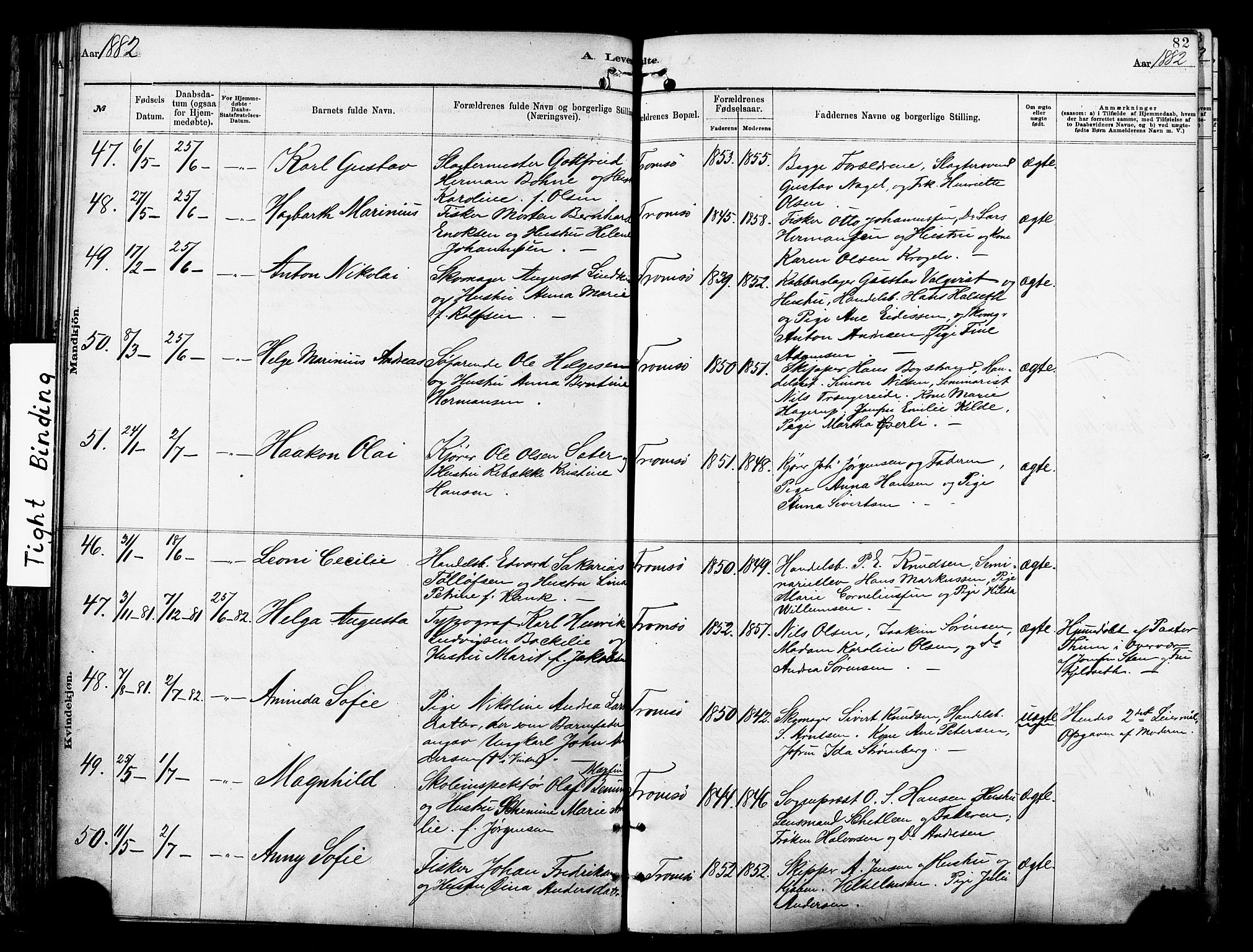 Tromsø sokneprestkontor/stiftsprosti/domprosti, SATØ/S-1343/G/Ga/L0014kirke: Parish register (official) no. 14, 1878-1888, p. 82