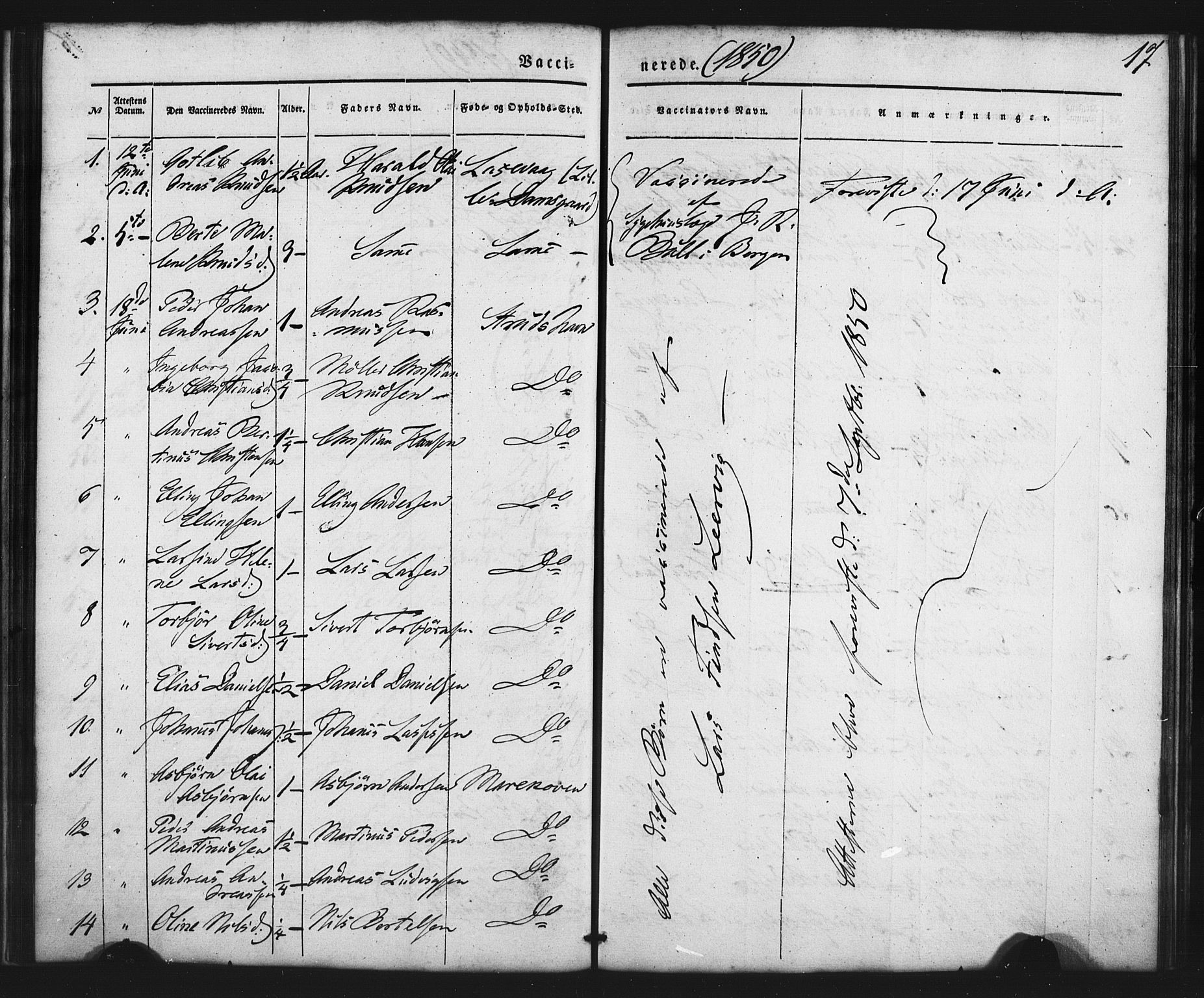 Askøy Sokneprestembete, AV/SAB-A-74101/H/Ha/Haa/Haaa/L0011: Parish register (official) no. A 11, 1846-1856, p. 17