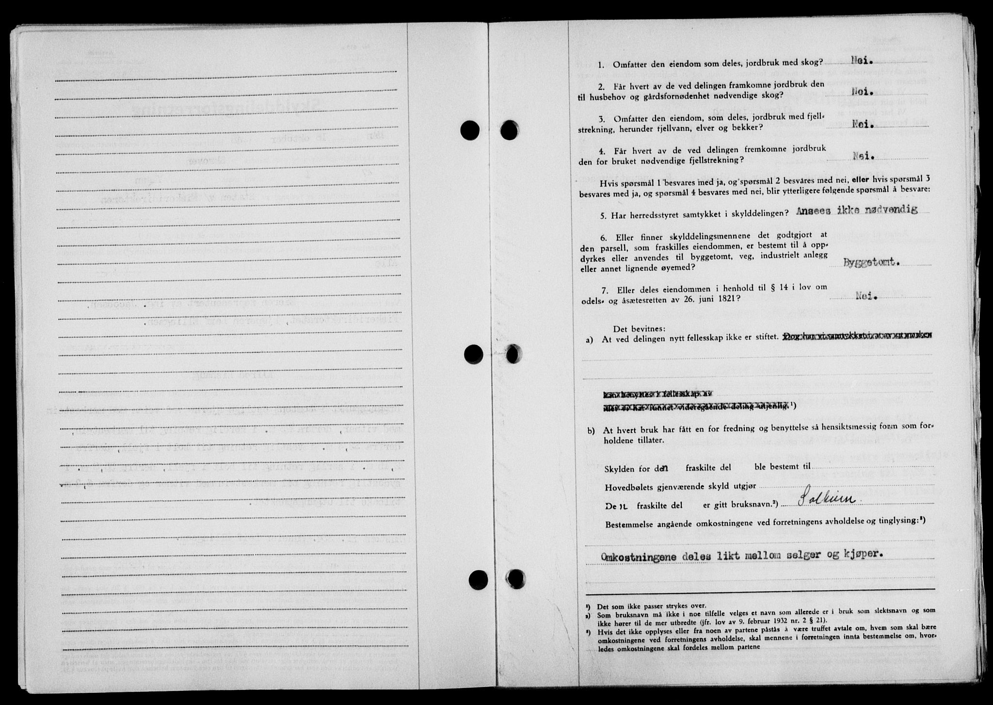 Lofoten sorenskriveri, SAT/A-0017/1/2/2C/L0020a: Mortgage book no. 20a, 1948-1949, Diary no: : 2851/1948