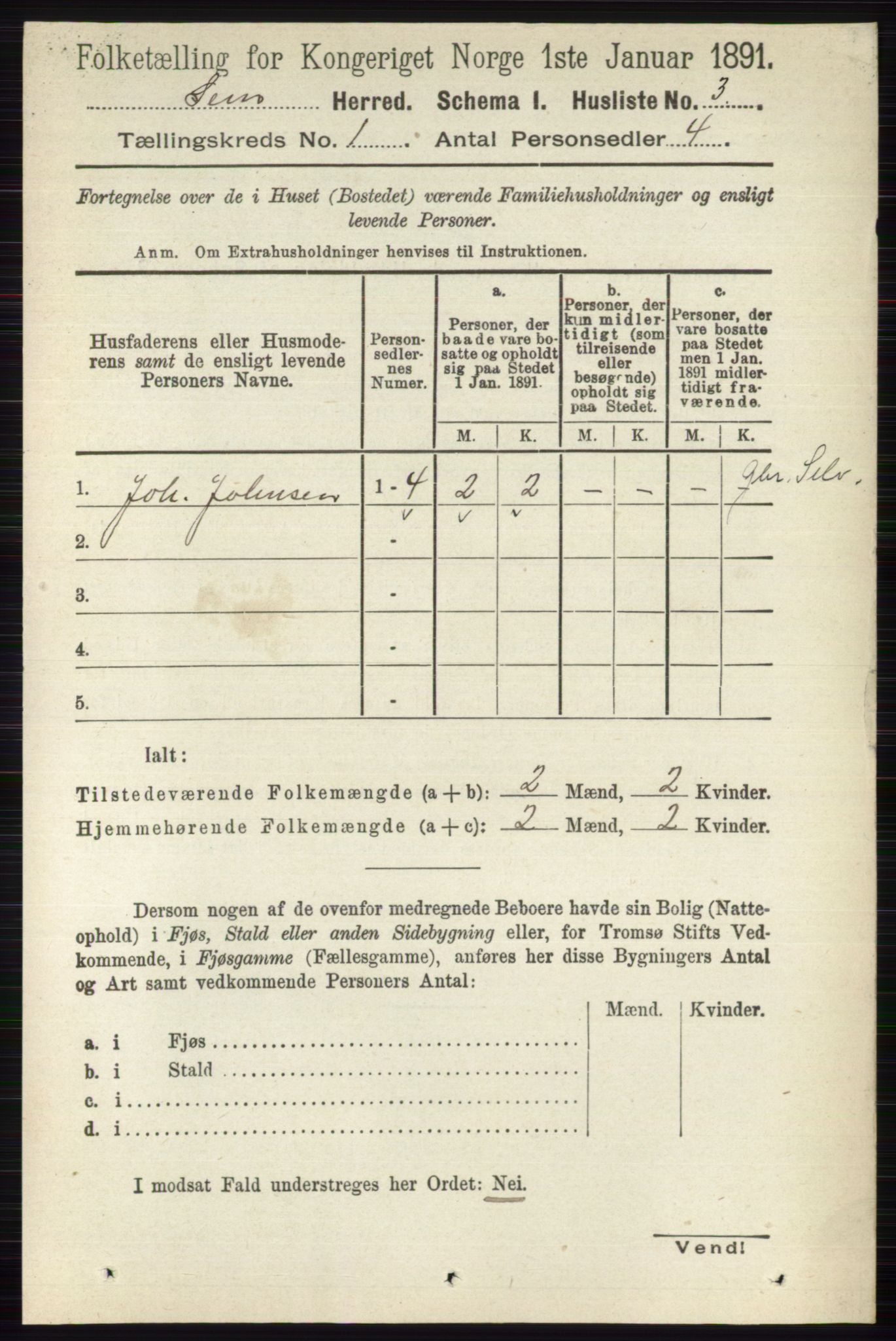 RA, 1891 census for 0721 Sem, 1891, p. 36