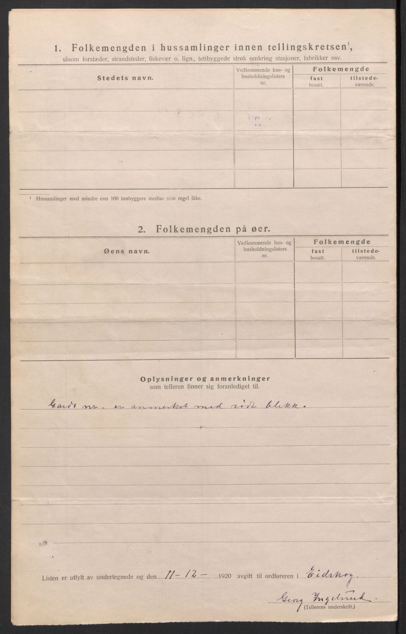 SAH, 1920 census for Eidskog, 1920, p. 27