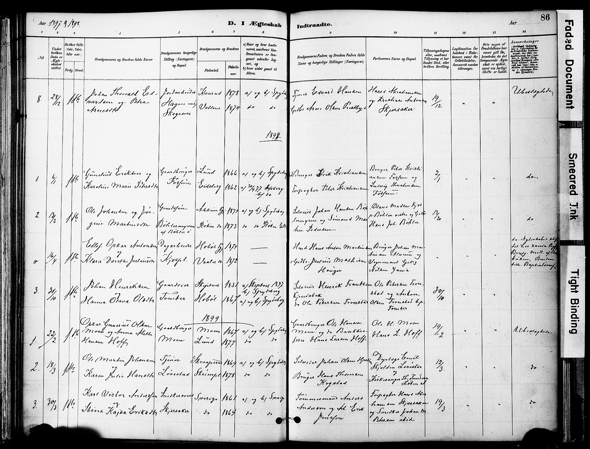 Spydeberg prestekontor Kirkebøker, AV/SAO-A-10924/F/Fa/L0008: Parish register (official) no. I 8, 1886-1900, p. 86