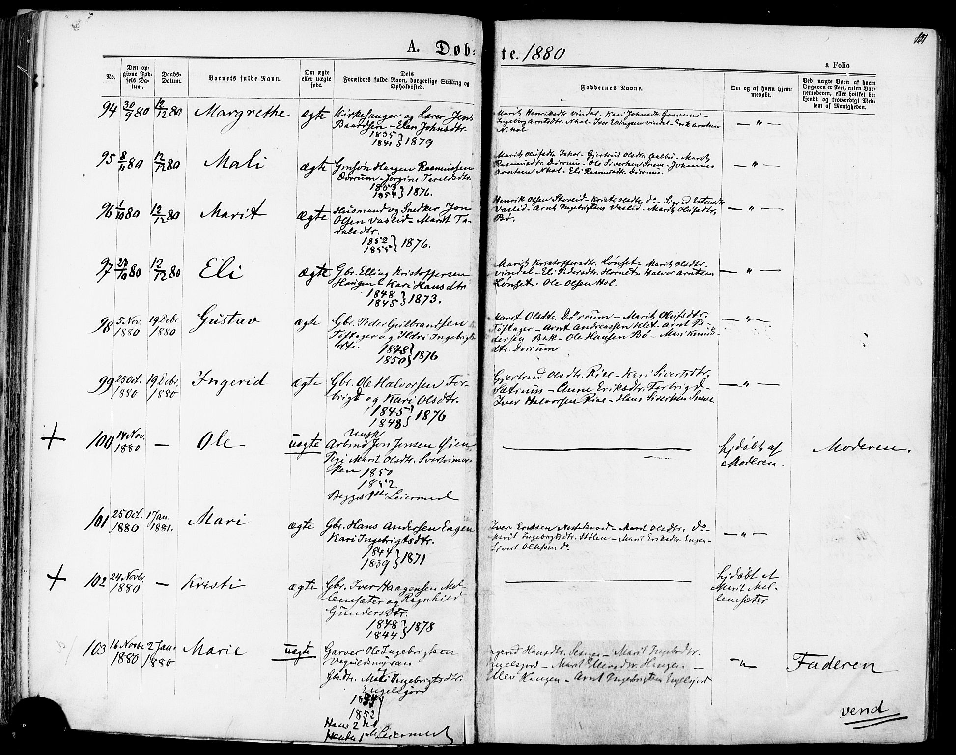 Ministerialprotokoller, klokkerbøker og fødselsregistre - Sør-Trøndelag, SAT/A-1456/678/L0900: Parish register (official) no. 678A09, 1872-1881, p. 101