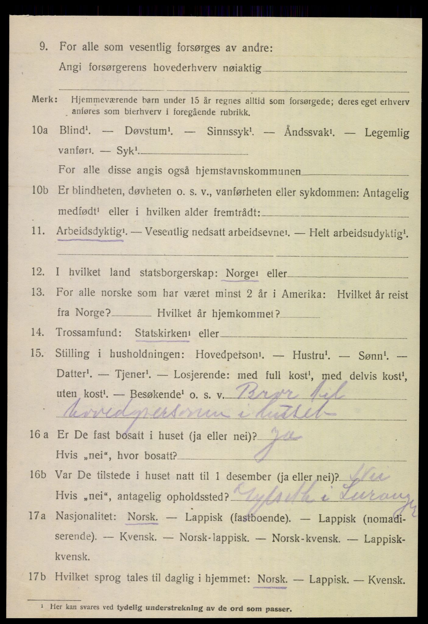 SAT, 1920 census for Leiranger, 1920, p. 1522