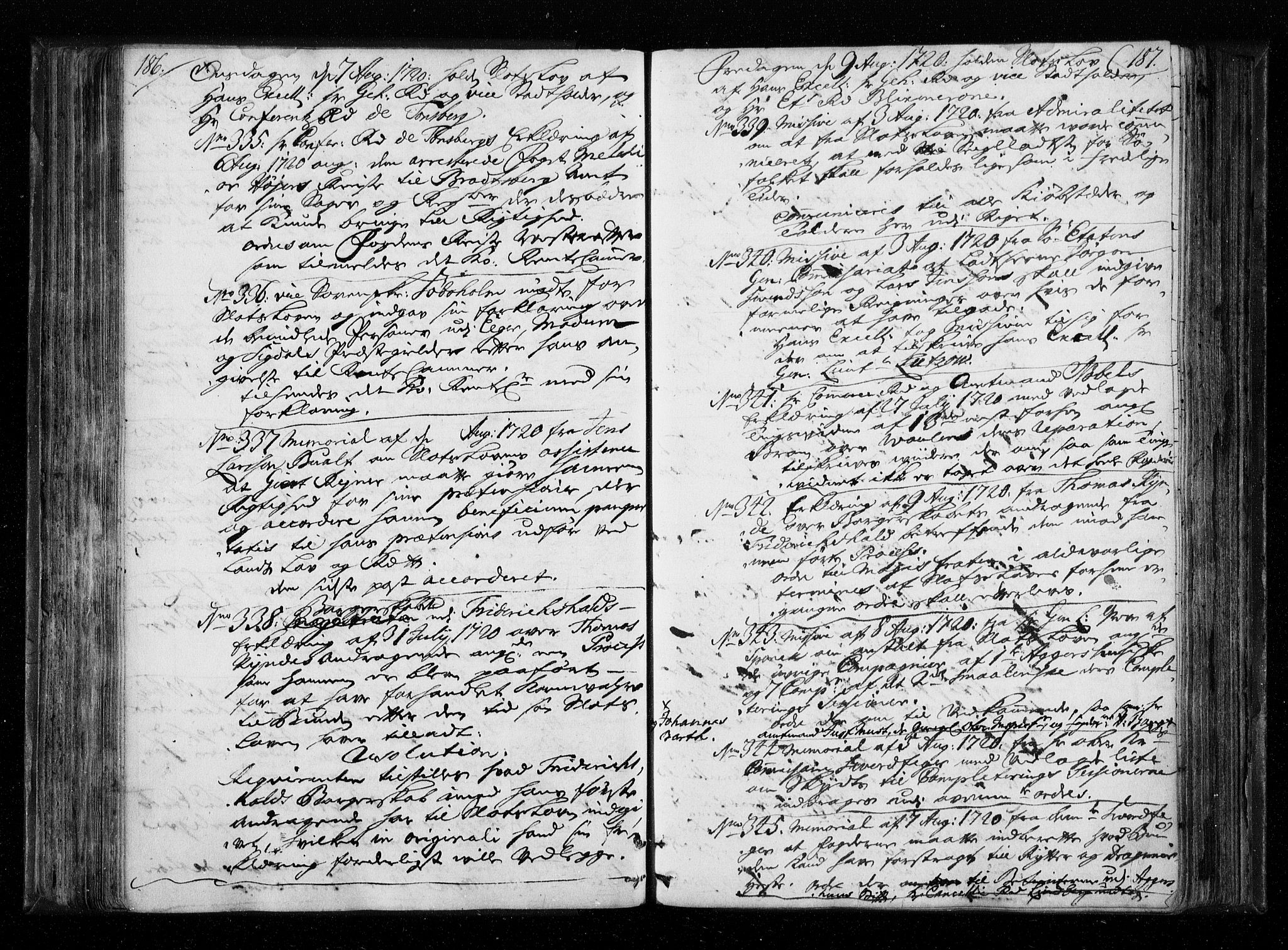 Stattholderembetet 1572-1771, AV/RA-EA-2870/Aa/L0010: Voteringsprotokoll (konseptprotokoll), 1719-1722, p. 186-187