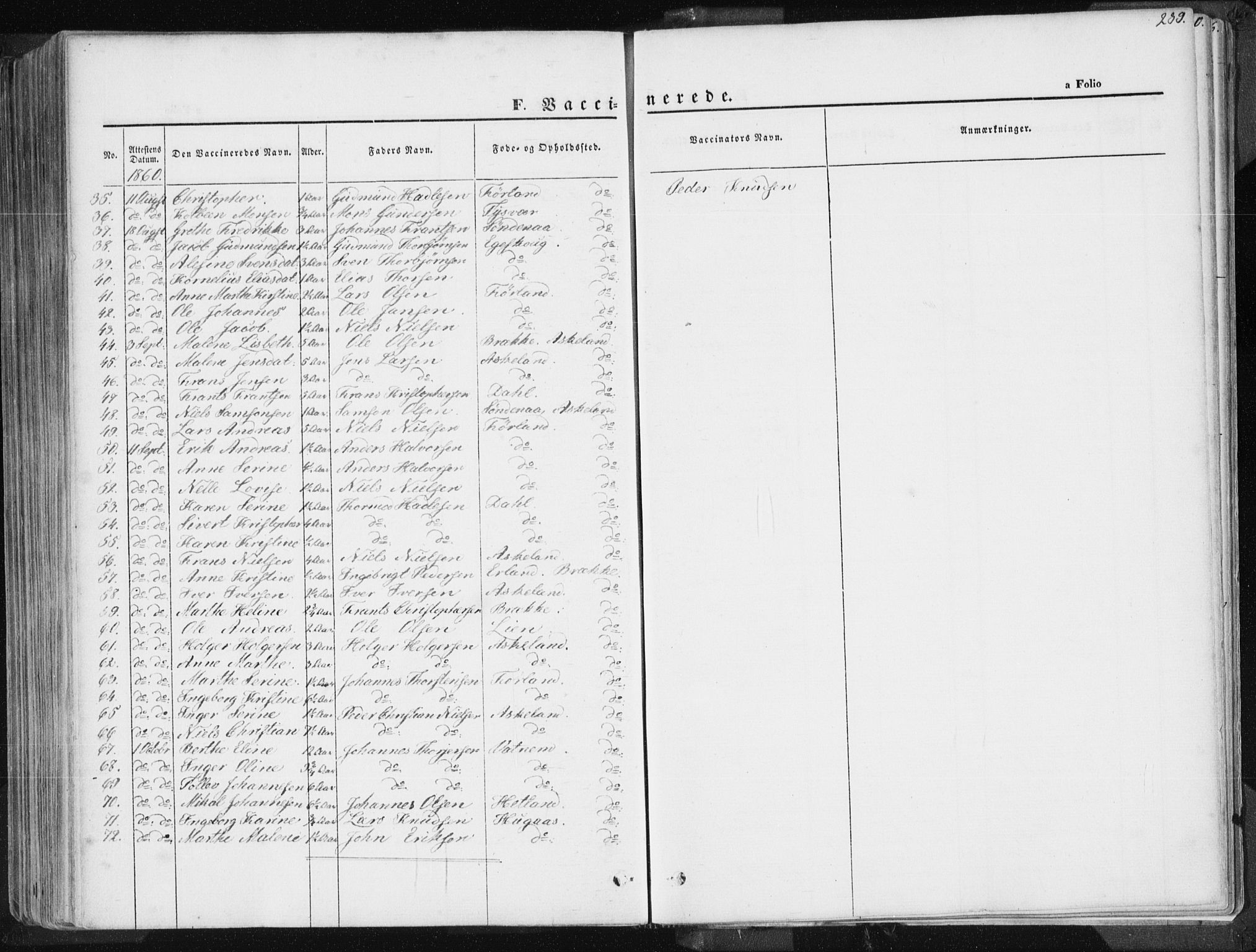 Tysvær sokneprestkontor, AV/SAST-A -101864/H/Ha/Haa/L0003: Parish register (official) no. A 3, 1856-1865, p. 239