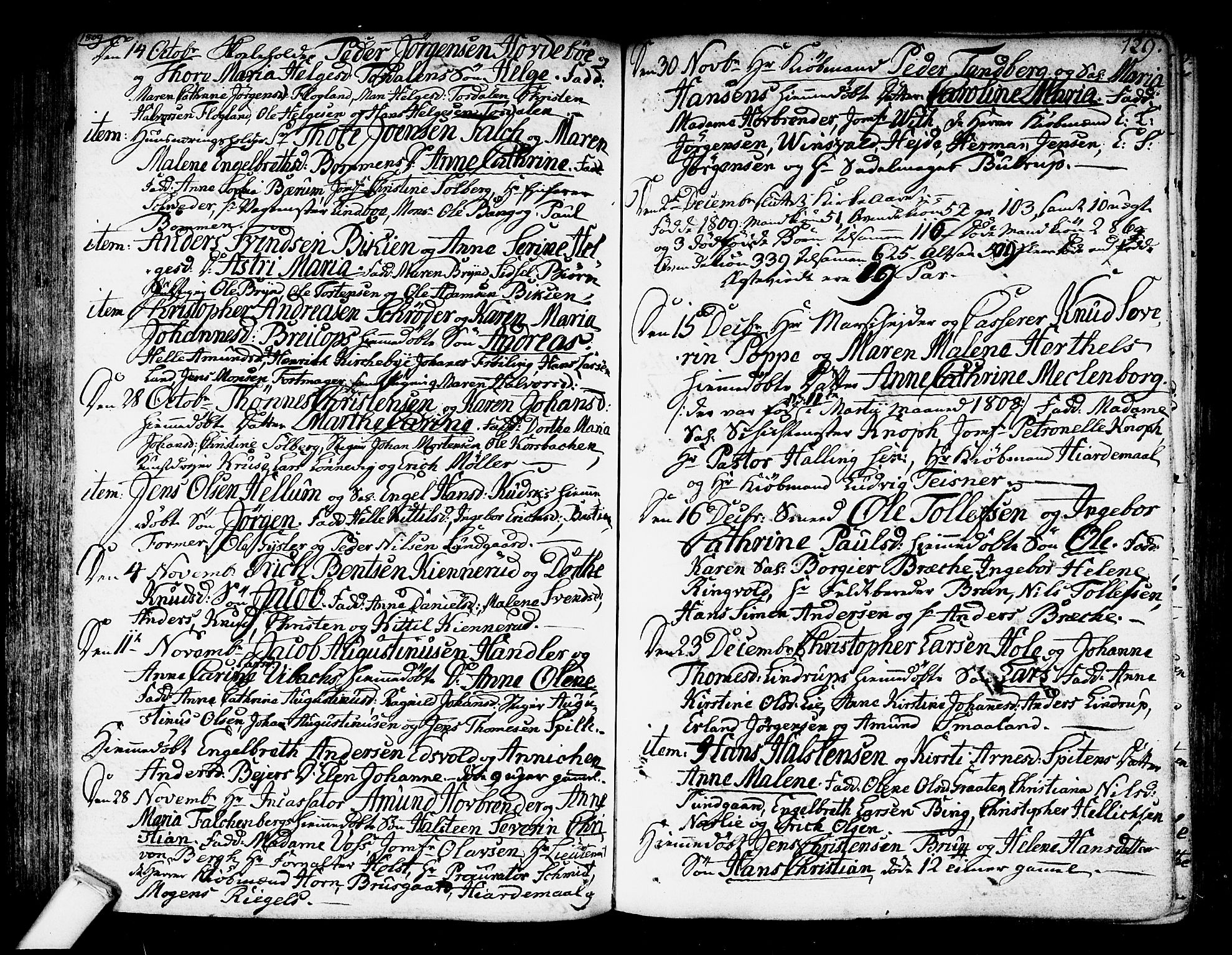 Kongsberg kirkebøker, SAKO/A-22/F/Fa/L0007: Parish register (official) no. I 7, 1795-1816, p. 129