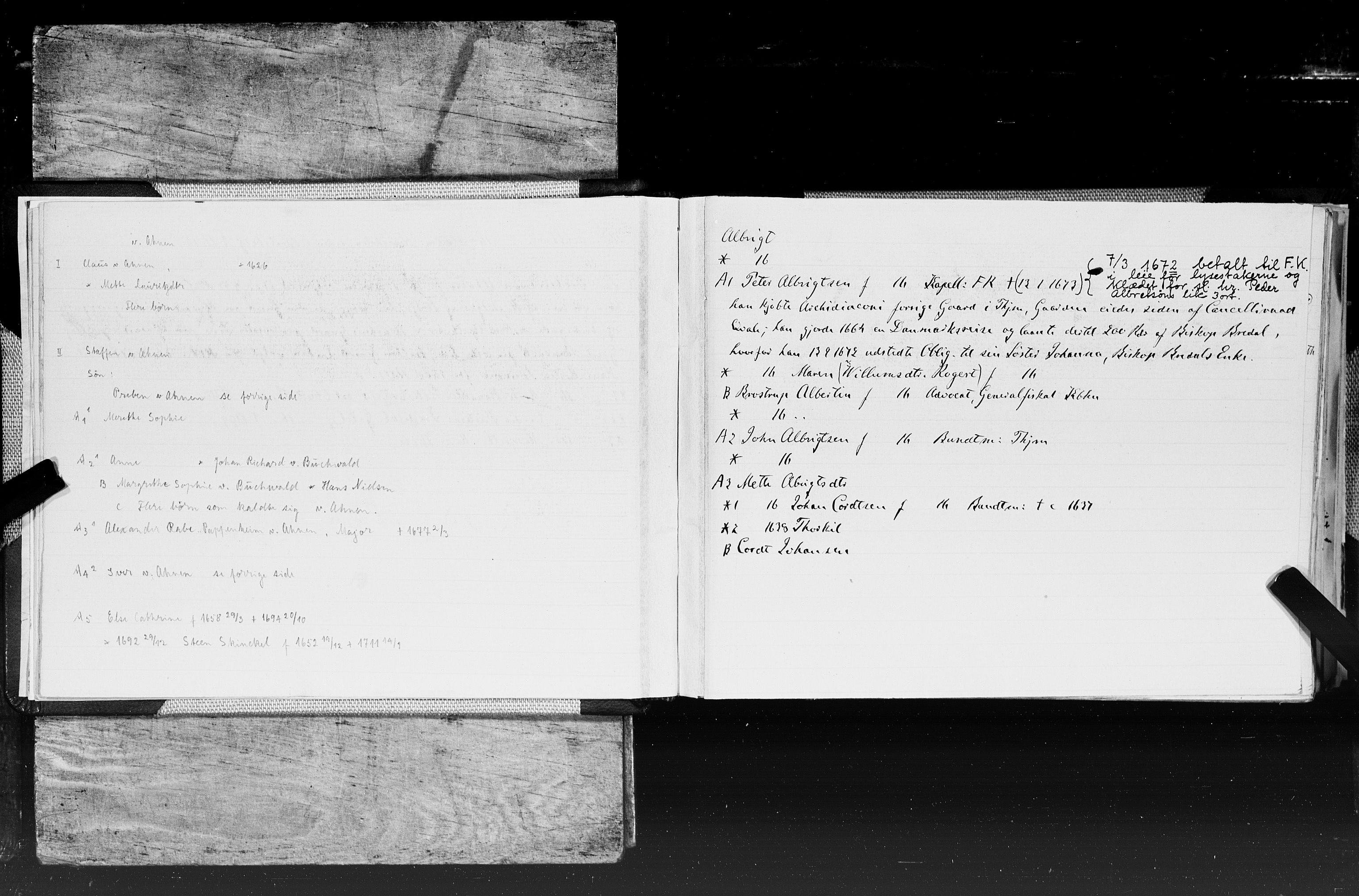 Hornemans samlinger, SAT/PA-X/A/L0017a: A - K, 1600-1886
