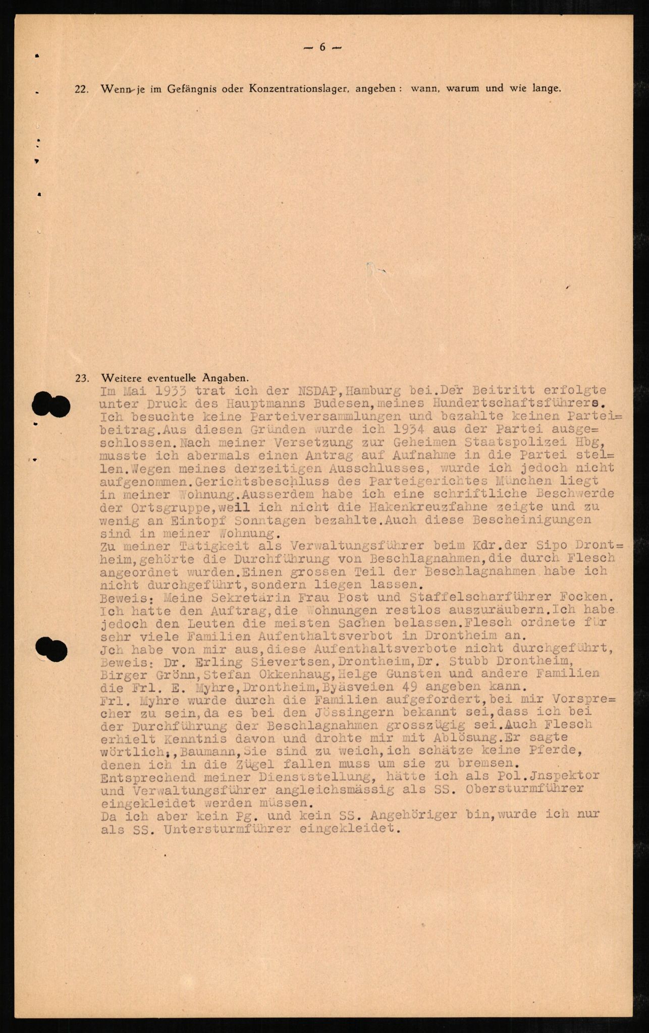 Forsvaret, Forsvarets overkommando II, AV/RA-RAFA-3915/D/Db/L0002: CI Questionaires. Tyske okkupasjonsstyrker i Norge. Tyskere., 1945-1946, p. 322