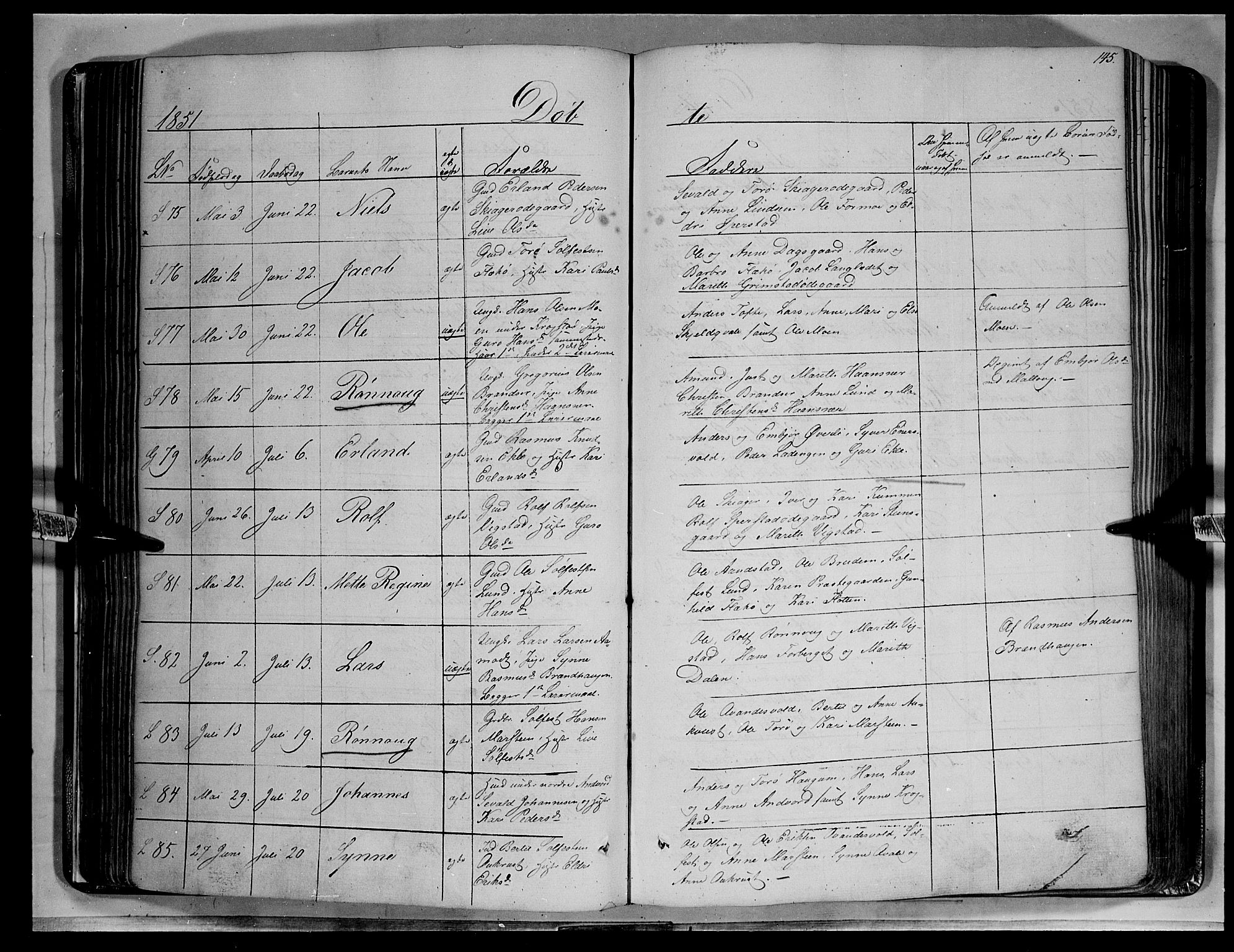 Lom prestekontor, SAH/PREST-070/K/L0006: Parish register (official) no. 6A, 1837-1863, p. 145