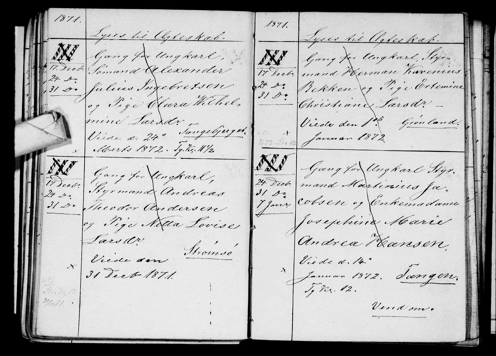 Strømsø kirkebøker, AV/SAKO-A-246/H/Ha/L0003: Banns register no. 3, 1866-1874