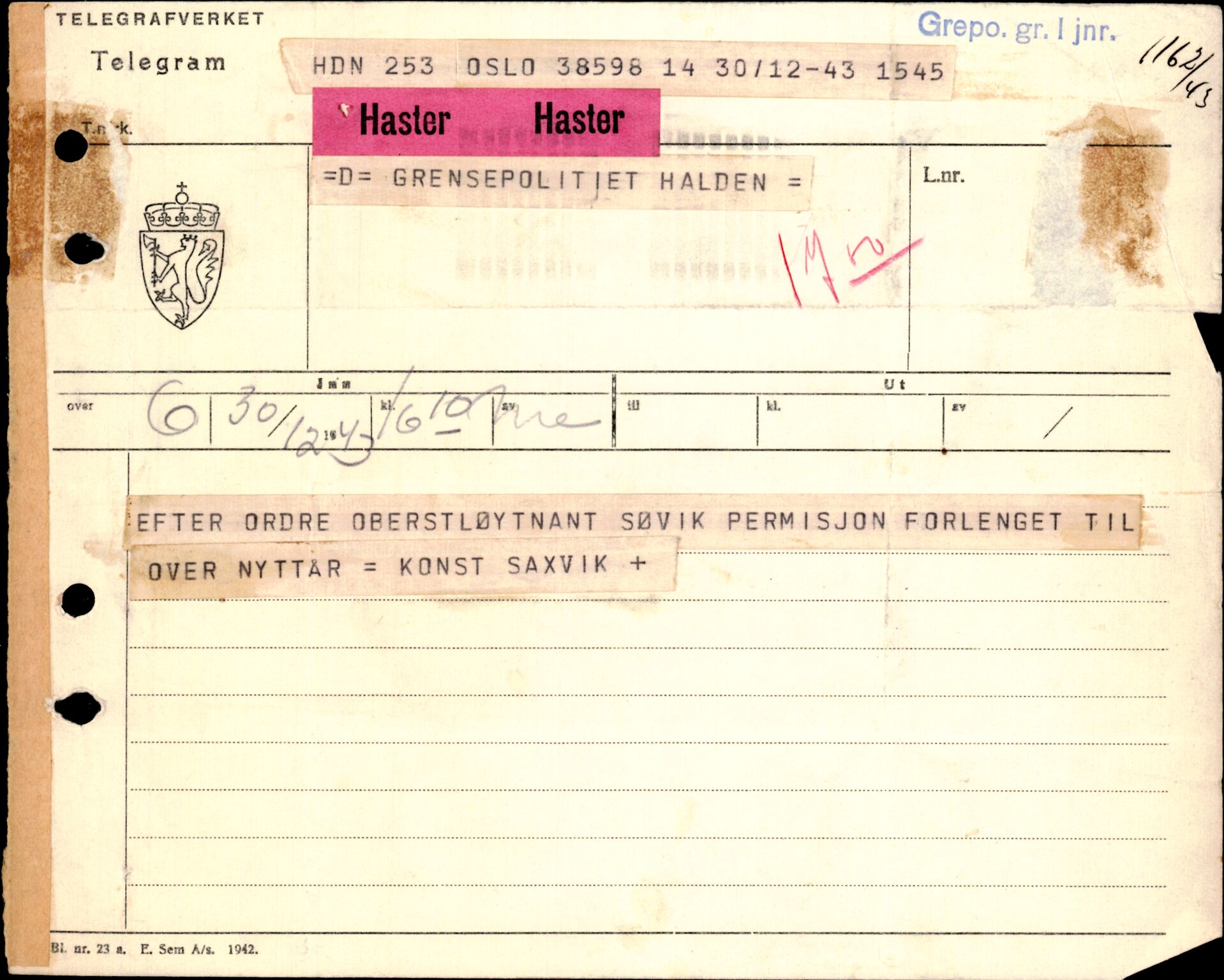 Forsvarets Overkommando. 2 kontor. Arkiv 11.4. Spredte tyske arkivsaker, AV/RA-RAFA-7031/D/Dar/Darc/L0006: BdSN, 1942-1945, p. 366