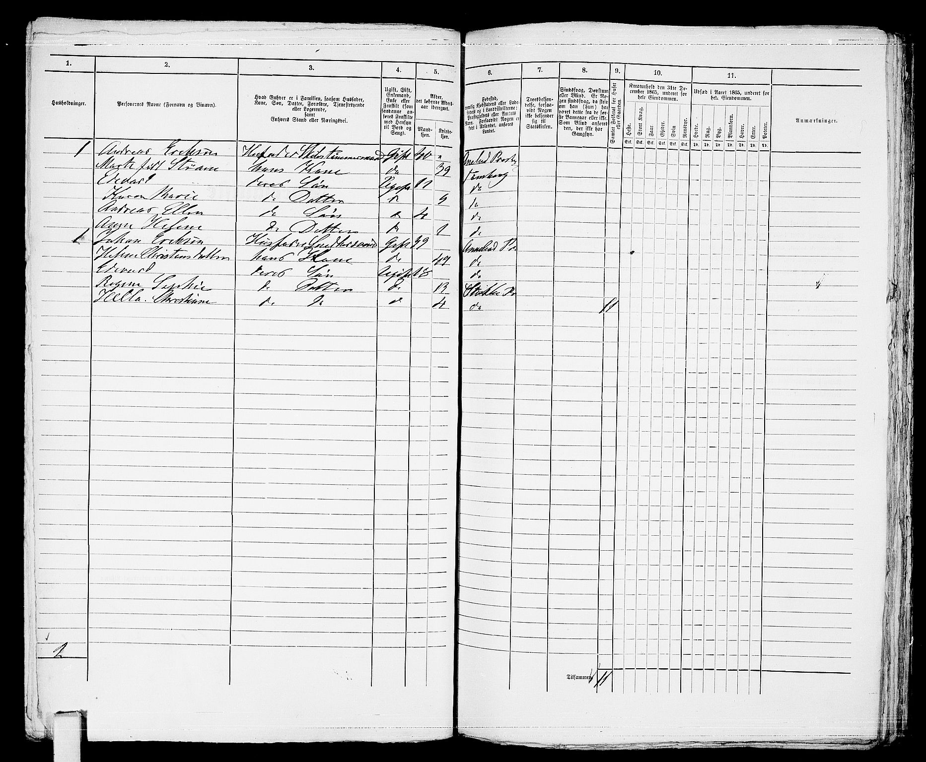 RA, 1865 census for Tønsberg, 1865, p. 181