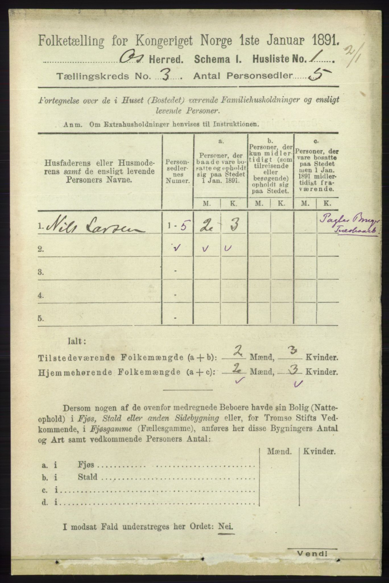 RA, 1891 census for 1243 Os, 1891, p. 859