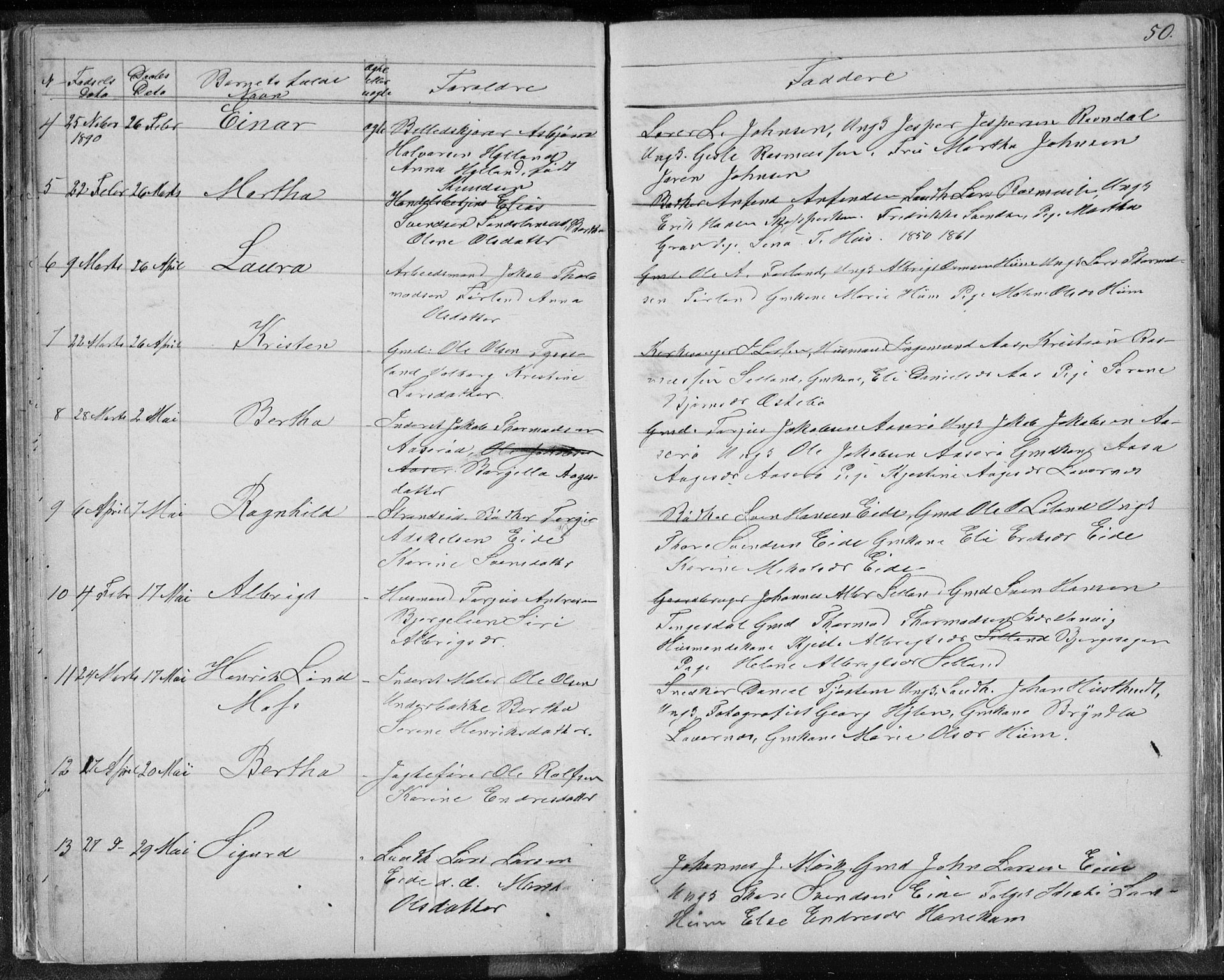 Sand sokneprestkontor, AV/SAST-A-101848/01/IV/L0003: Parish register (copy) no. B 3, 1872-1935, p. 50