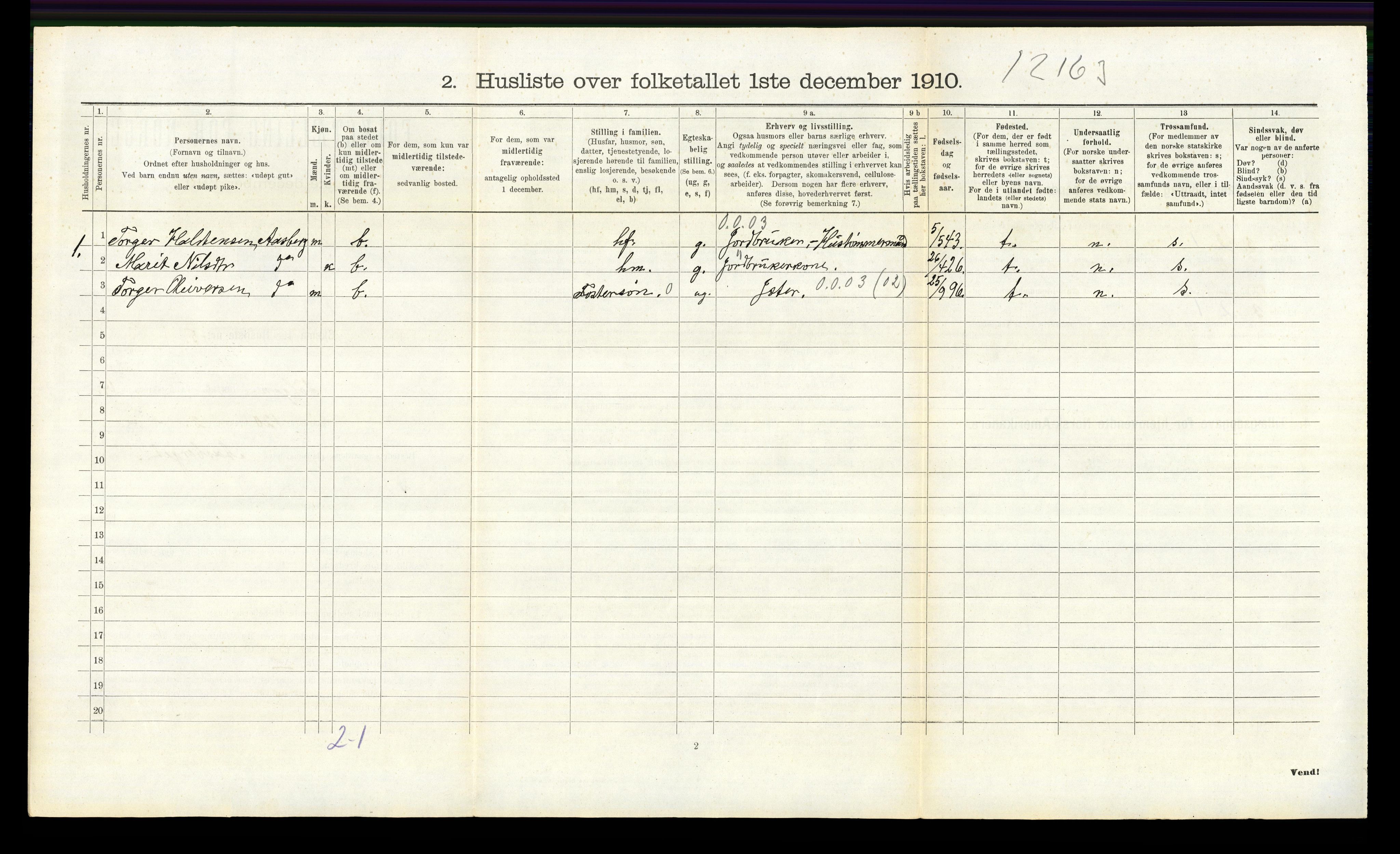 RA, 1910 census for Tolga, 1910, p. 989