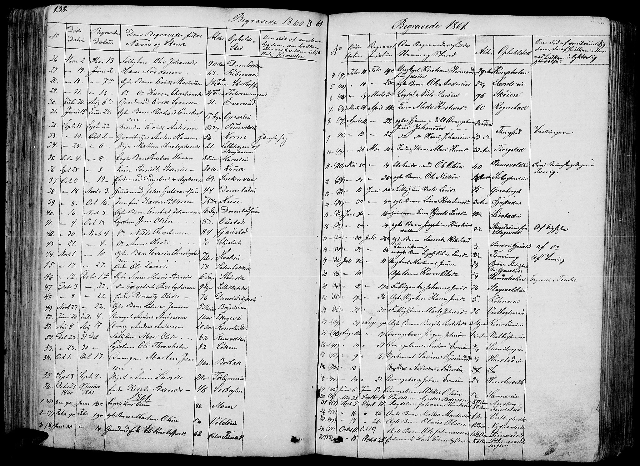 Romedal prestekontor, SAH/PREST-004/L/L0009: Parish register (copy) no. 9, 1846-1866, p. 138
