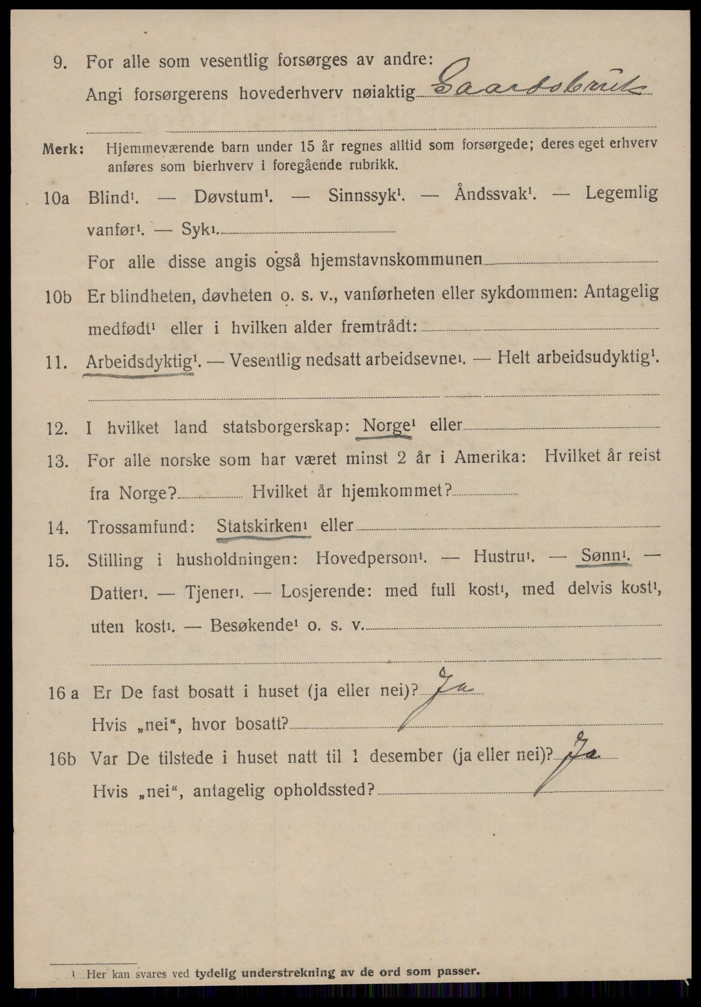 SAT, 1920 census for Åsskard, 1920, p. 1564
