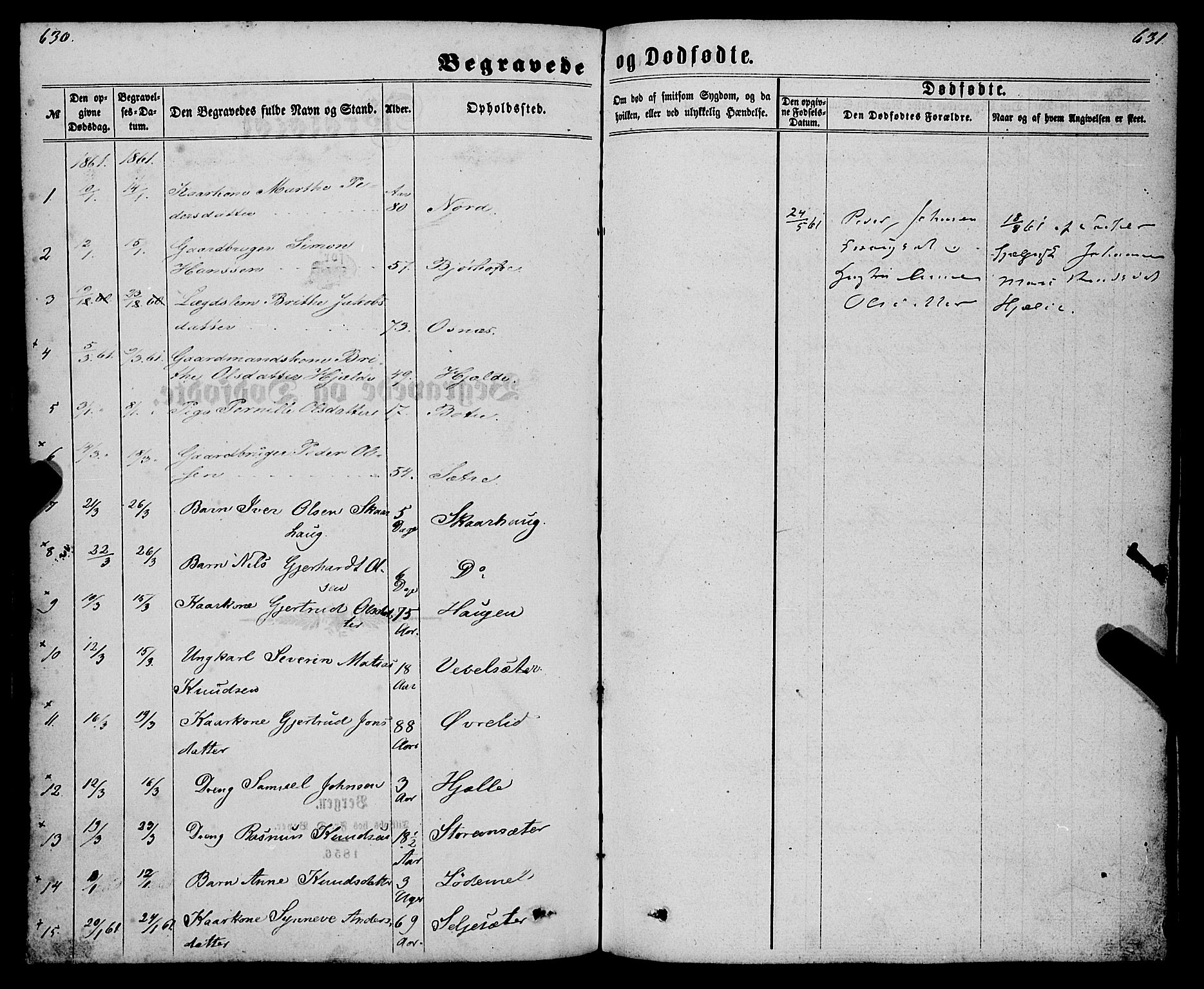 Eid sokneprestembete, SAB/A-82301/H/Haa/Haaa/L0009: Parish register (official) no. A 9, 1861-1868, p. 630-631