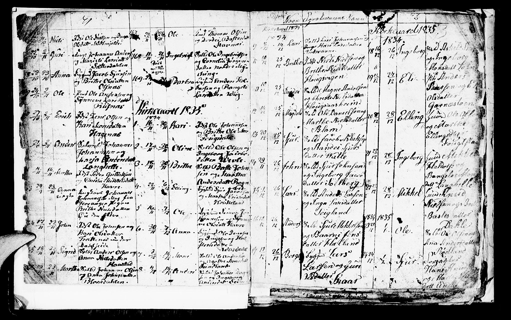 Haus sokneprestembete, SAB/A-75601/H/Hab: Parish register (copy) no. A 1, 1830-1855, p. 3