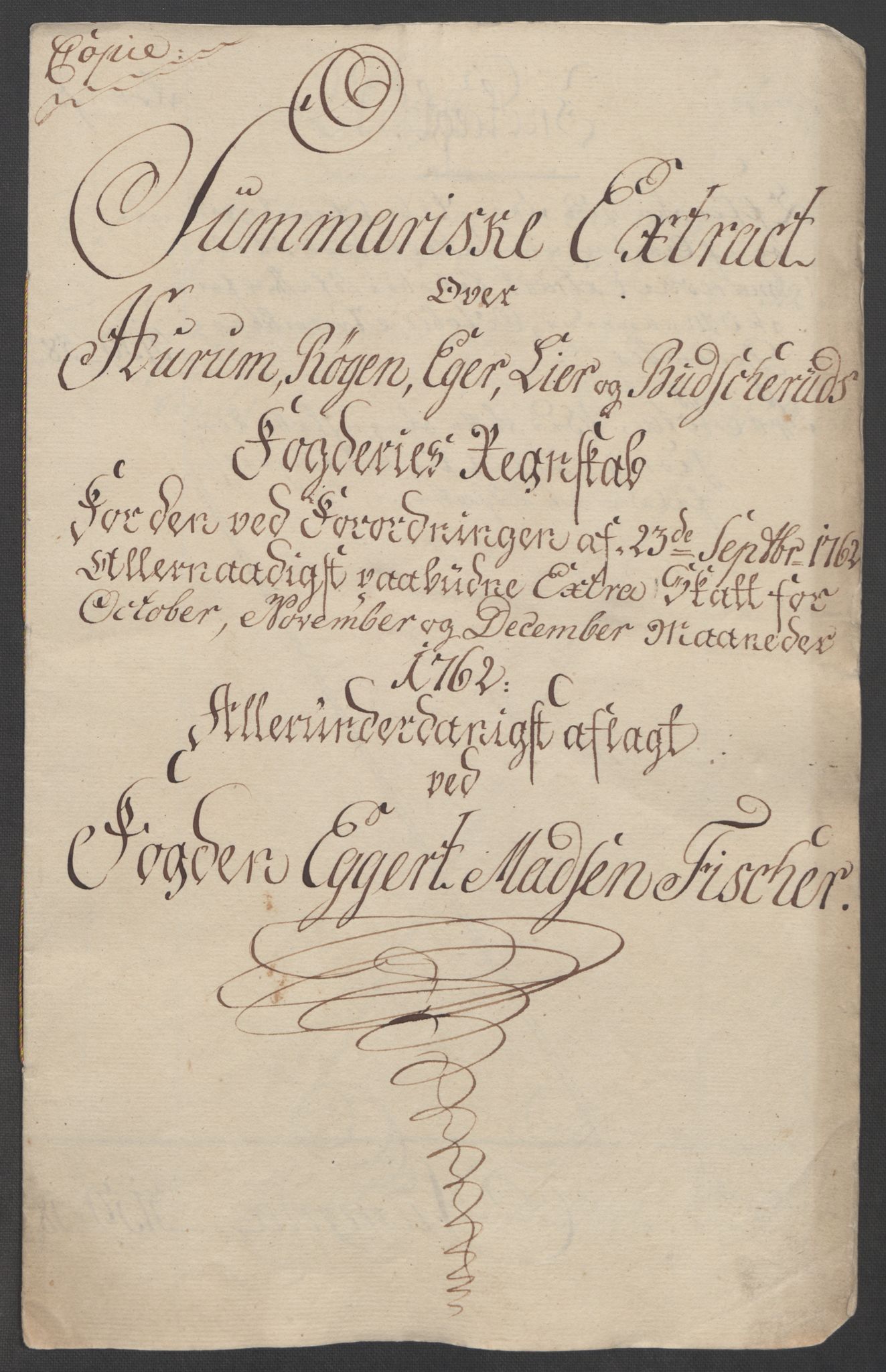 Rentekammeret inntil 1814, Reviderte regnskaper, Fogderegnskap, AV/RA-EA-4092/R31/L1833: Ekstraskatten Hurum, Røyken, Eiker, Lier og Buskerud, 1762-1764, p. 11