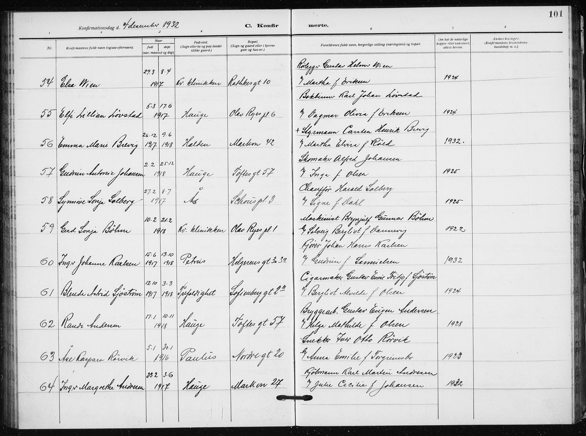 Hauge prestekontor Kirkebøker, AV/SAO-A-10849/F/Fa/L0002: Parish register (official) no. 2, 1917-1938, p. 101