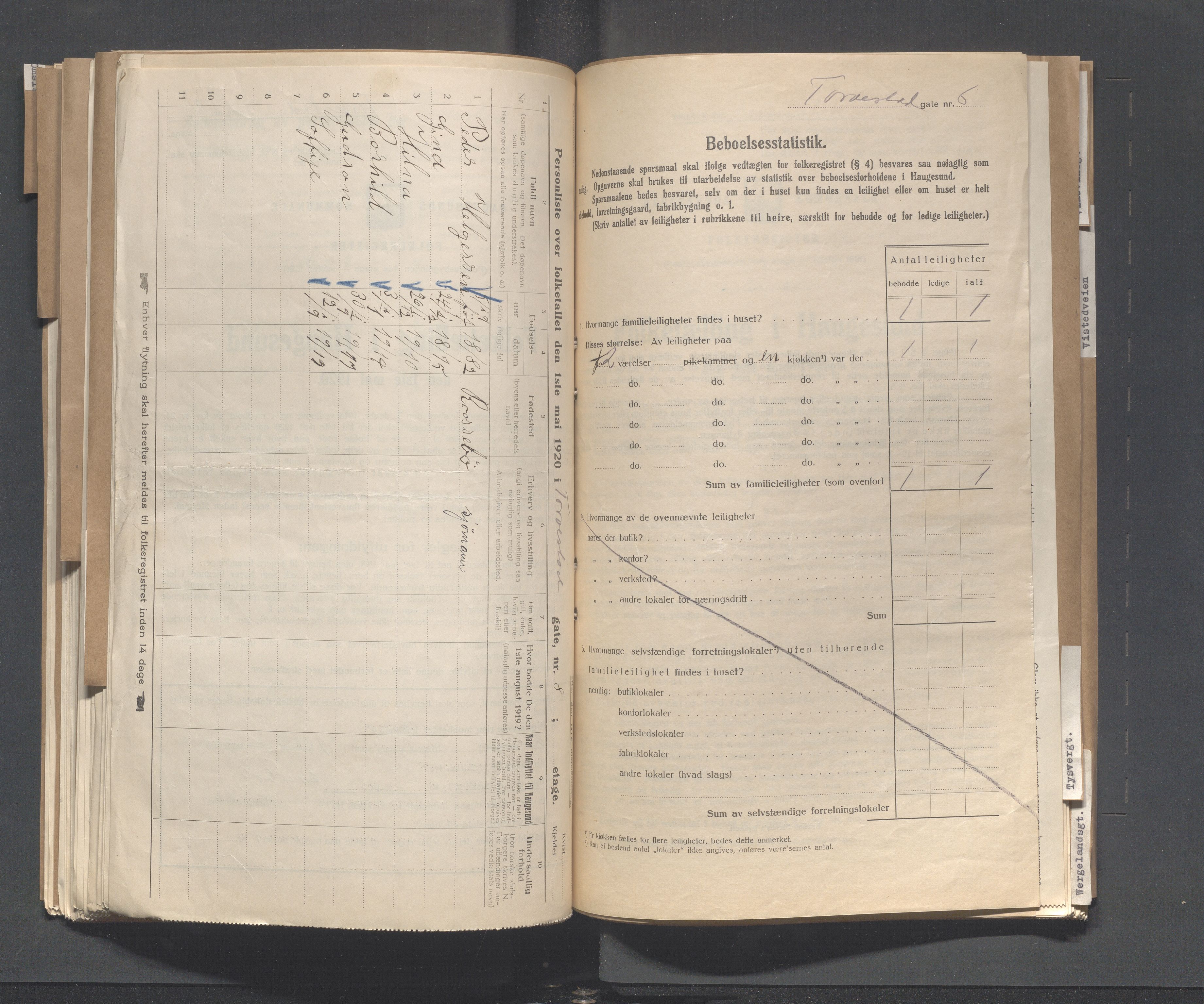 IKAR, Local census 1.5.1920 for Haugesund, 1920, p. 5247