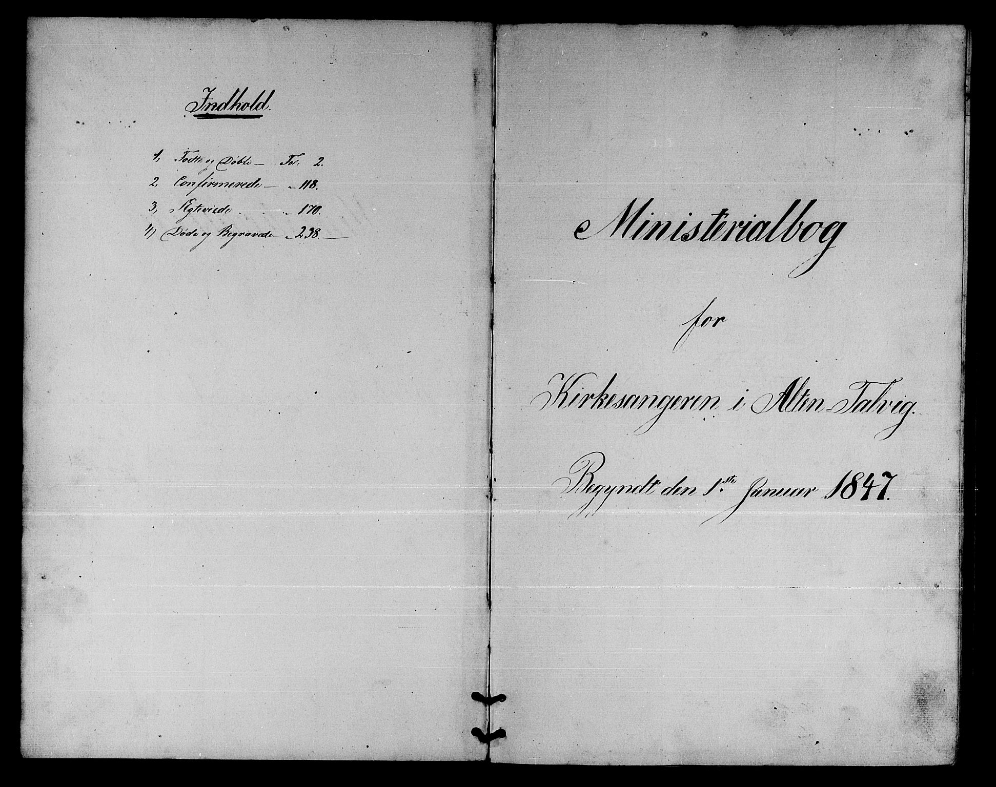 Talvik sokneprestkontor, SATØ/S-1337/H/Hb/L0001klokker: Parish register (copy) no. 1, 1847-1863