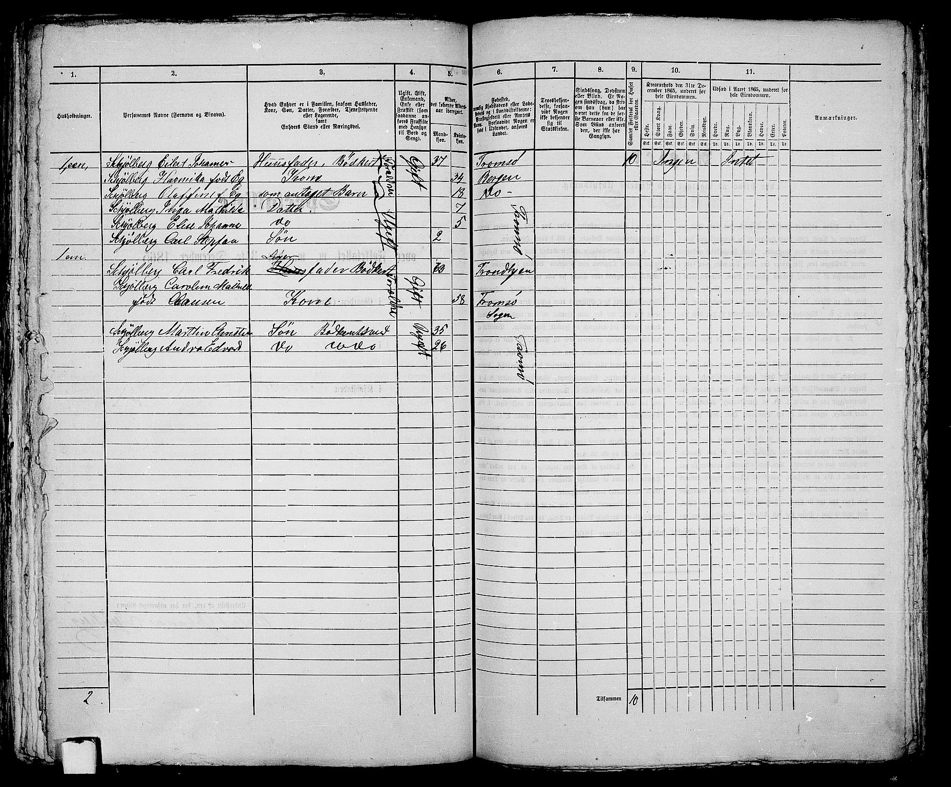 RA, 1865 census for Tromsø, 1865, p. 213