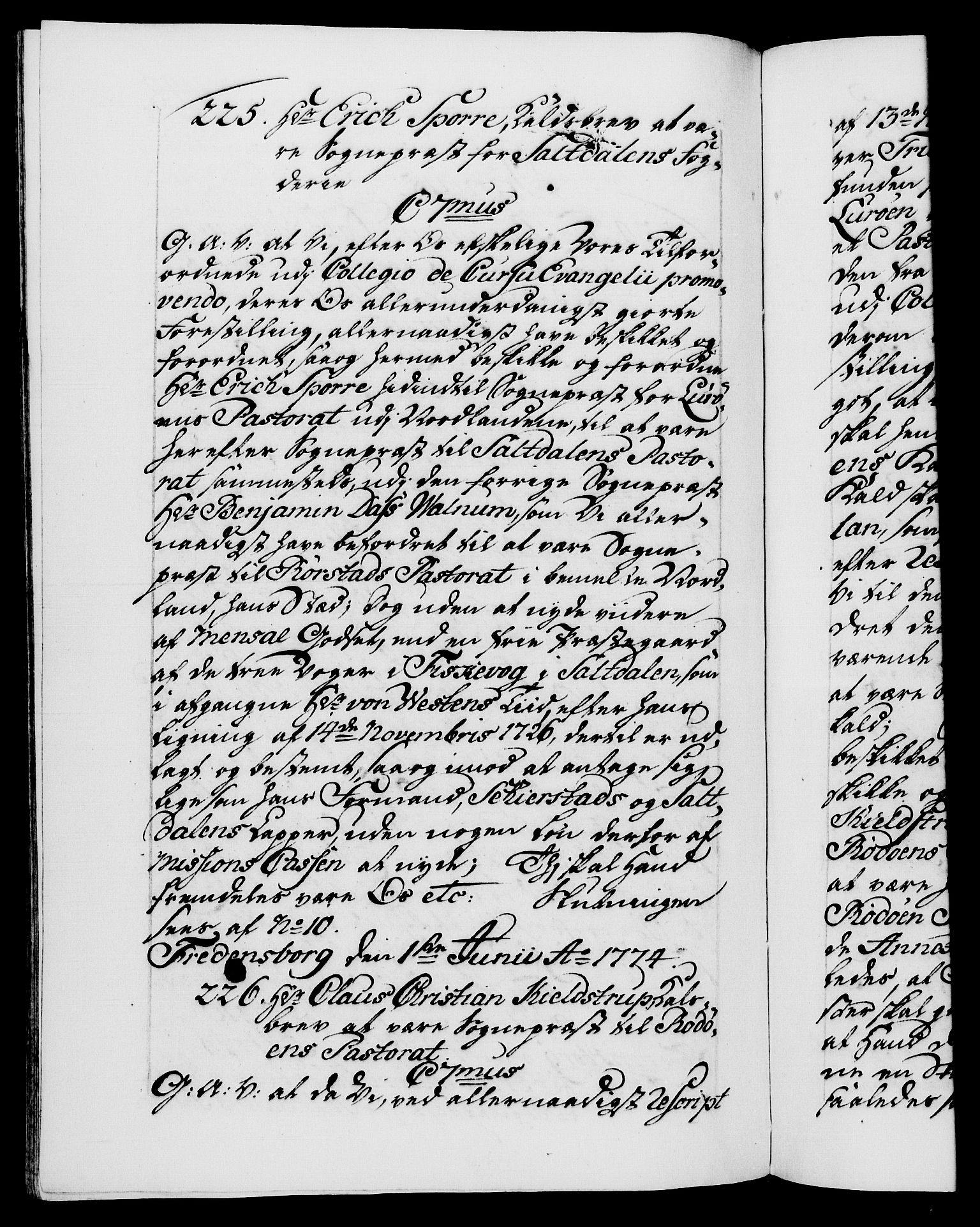 Danske Kanselli 1572-1799, AV/RA-EA-3023/F/Fc/Fca/Fcaa/L0046: Norske registre, 1773-1775, p. 448b