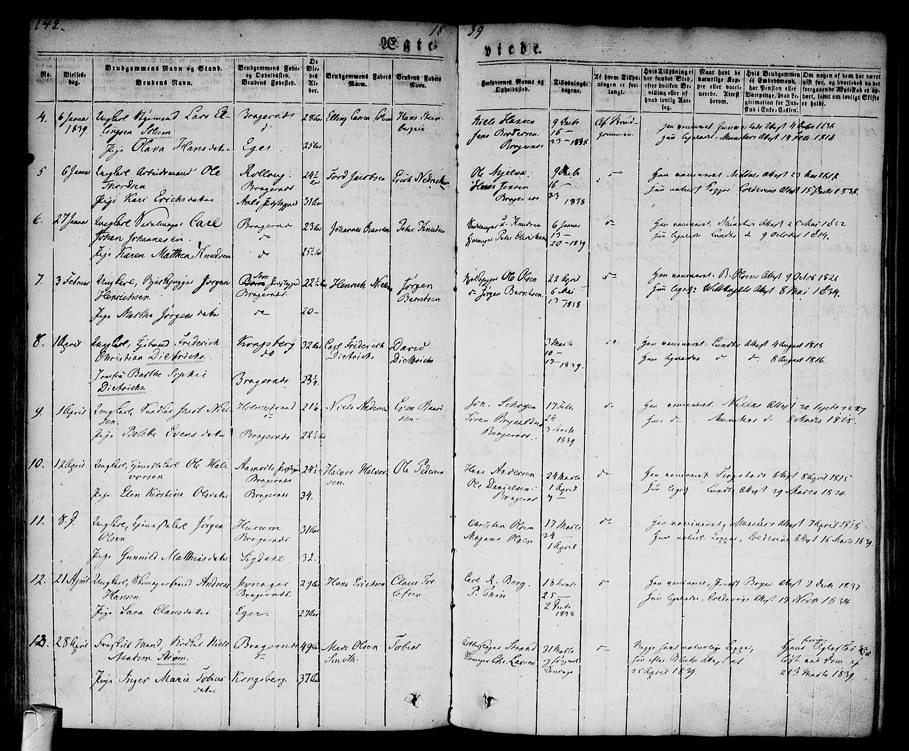 Bragernes kirkebøker, AV/SAKO-A-6/F/Fc/L0001: Parish register (official) no. III 1, 1830-1853, p. 142