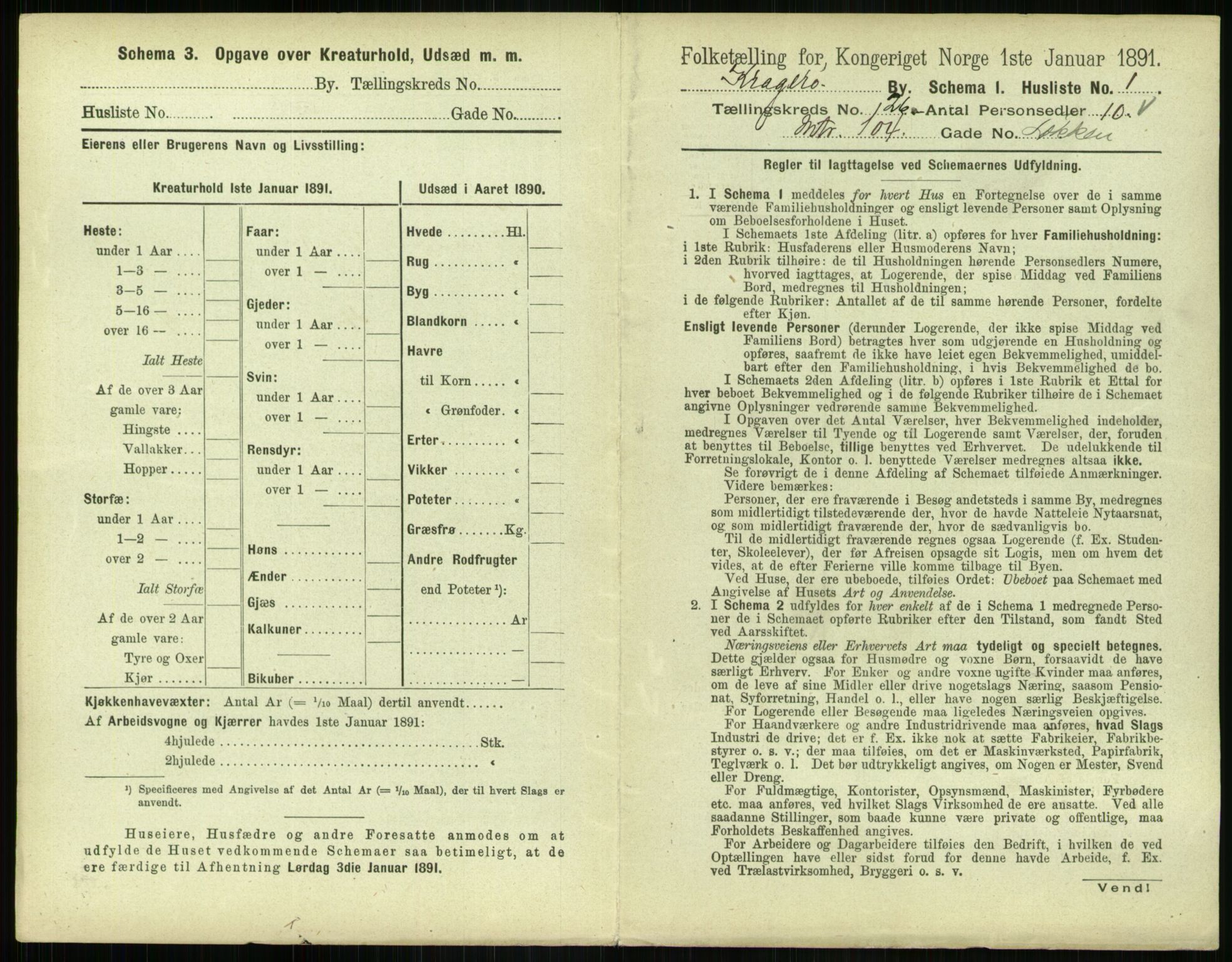 RA, 1891 census for 0801 Kragerø, 1891, p. 962