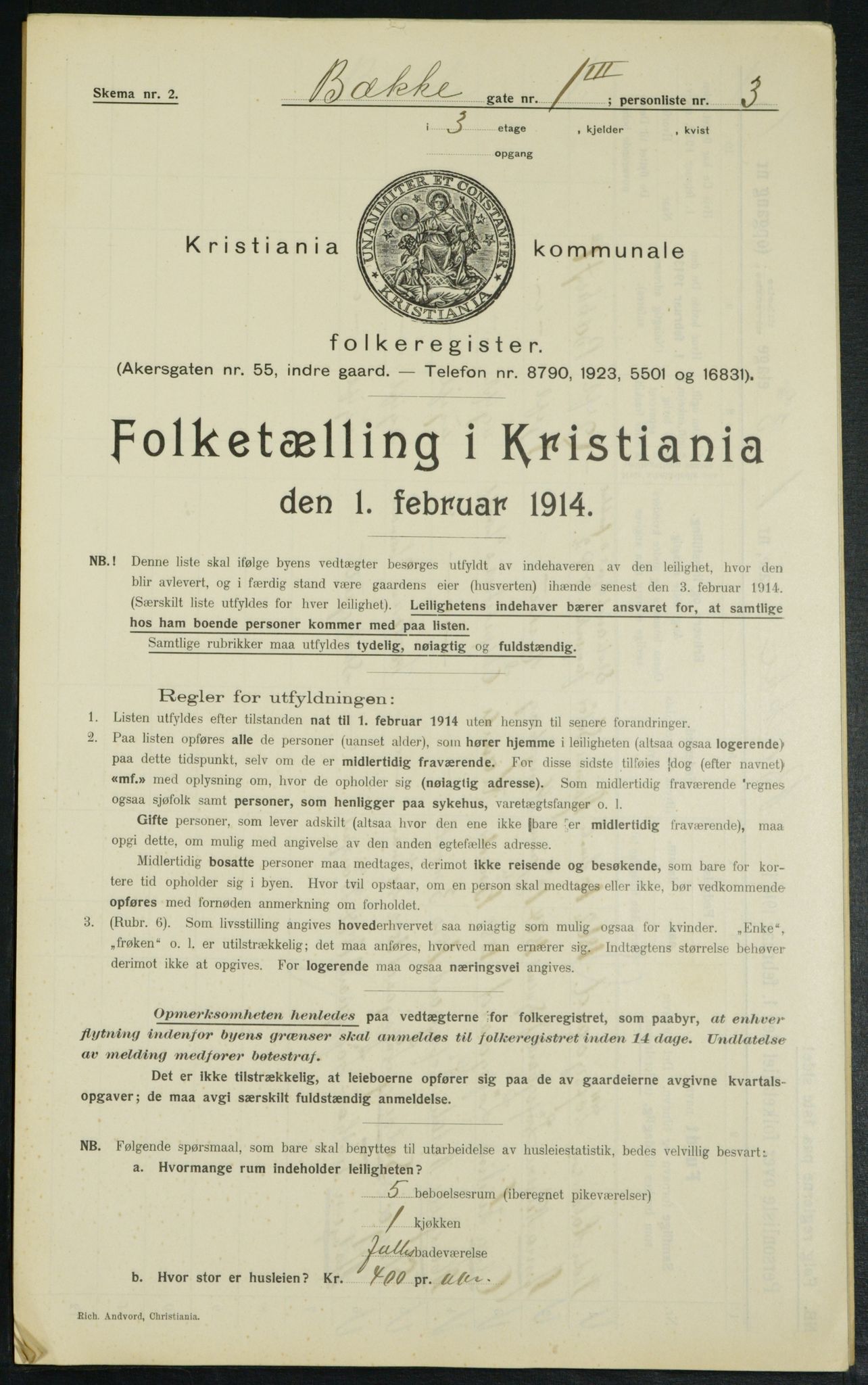 OBA, Municipal Census 1914 for Kristiania, 1914, p. 11172