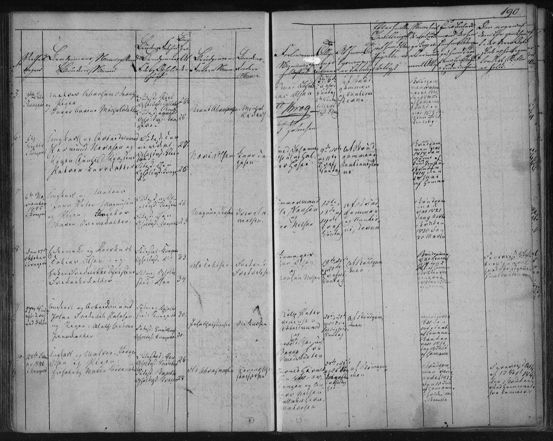 Kragerø kirkebøker, AV/SAKO-A-278/F/Fa/L0005: Parish register (official) no. 5, 1832-1847, p. 190