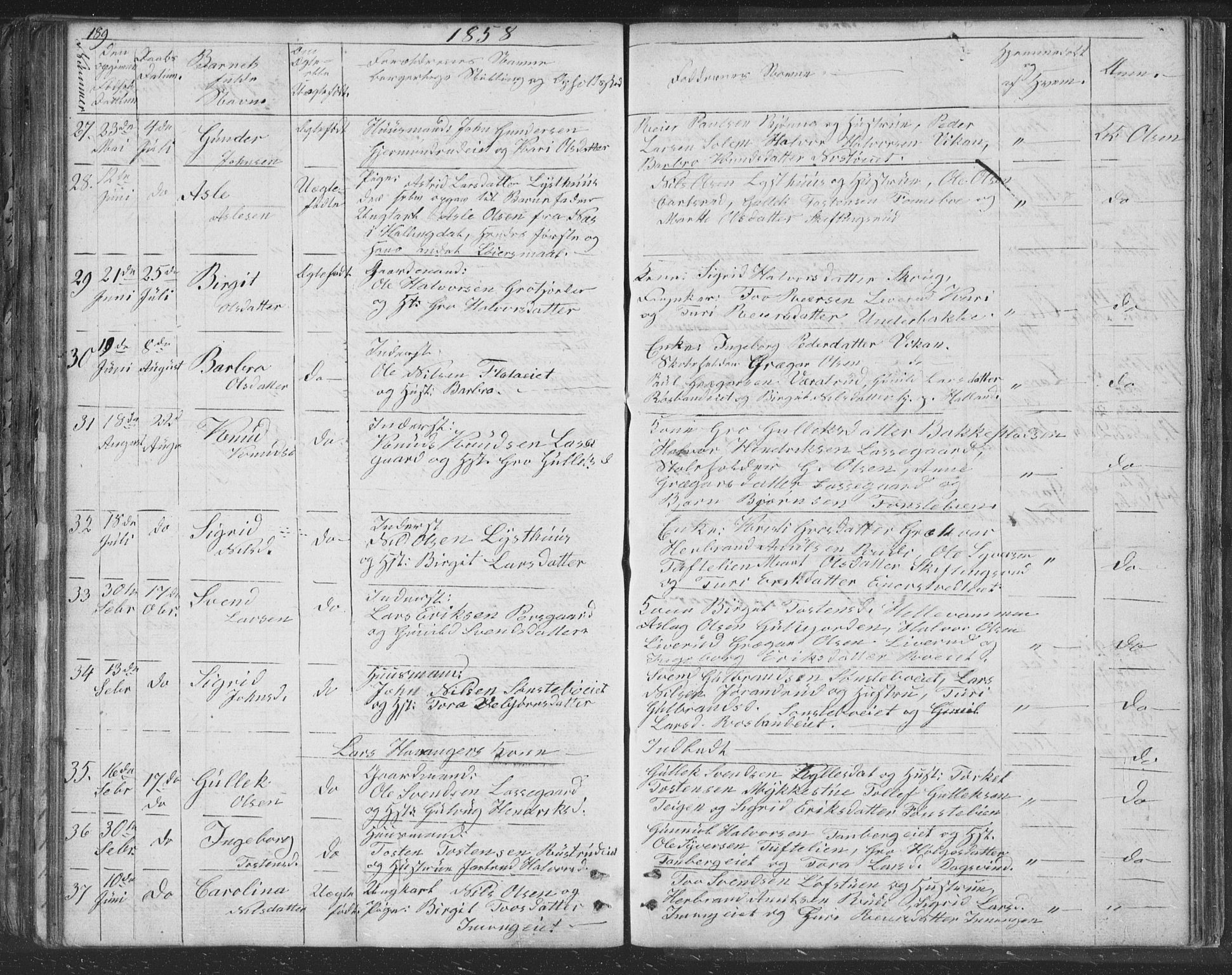 Nore kirkebøker, AV/SAKO-A-238/F/Fc/L0002: Parish register (official) no. III 2, 1836-1861, p. 189