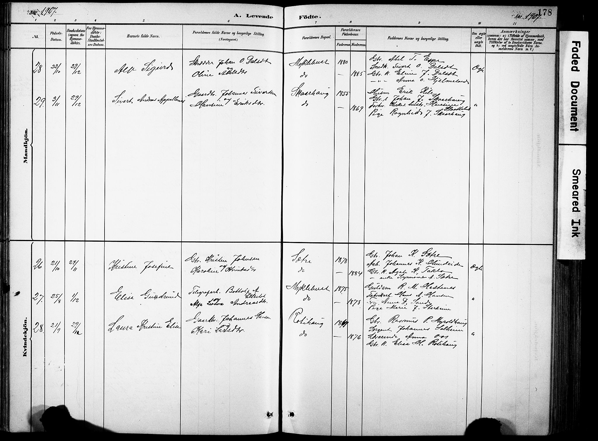 Eid sokneprestembete, AV/SAB-A-82301/H/Hab/Habb/L0002: Parish register (copy) no. B 2, 1882-1907, p. 178