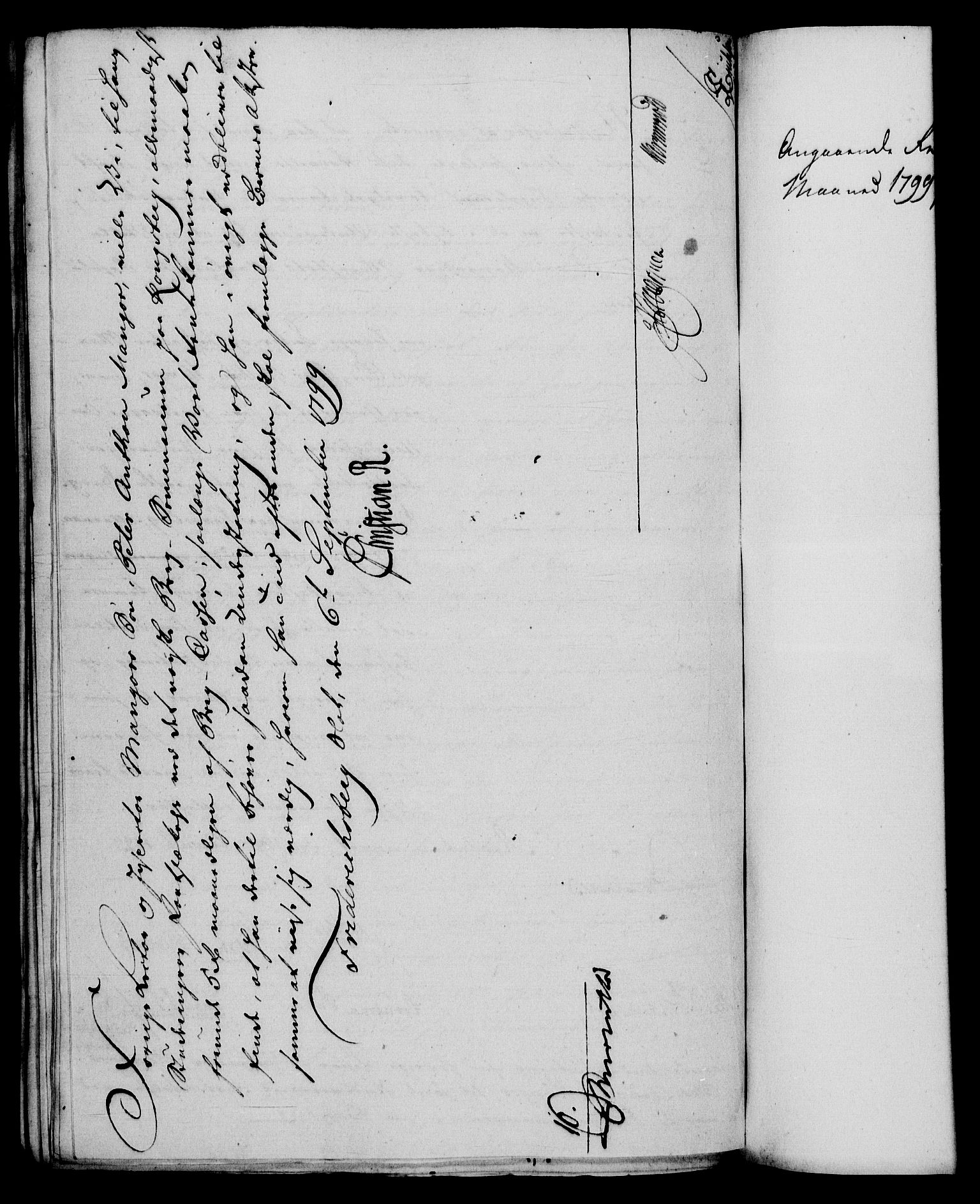 Rentekammeret, Renteskriverkontorene, AV/RA-EA-3115/M/Mf/Mfb/L0004: Relasjons- og resolusjonsprotokoll med register (merket RK 54.10), 1799-1800