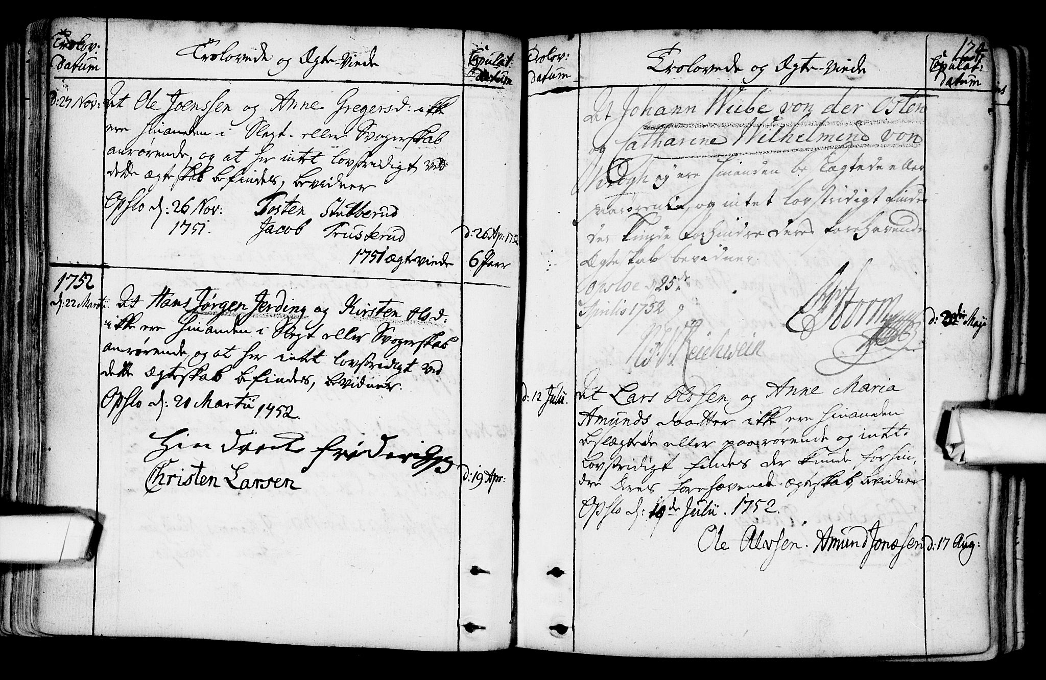 Gamlebyen prestekontor Kirkebøker, AV/SAO-A-10884/F/Fa/L0001: Parish register (official) no. 1, 1734-1818, p. 124