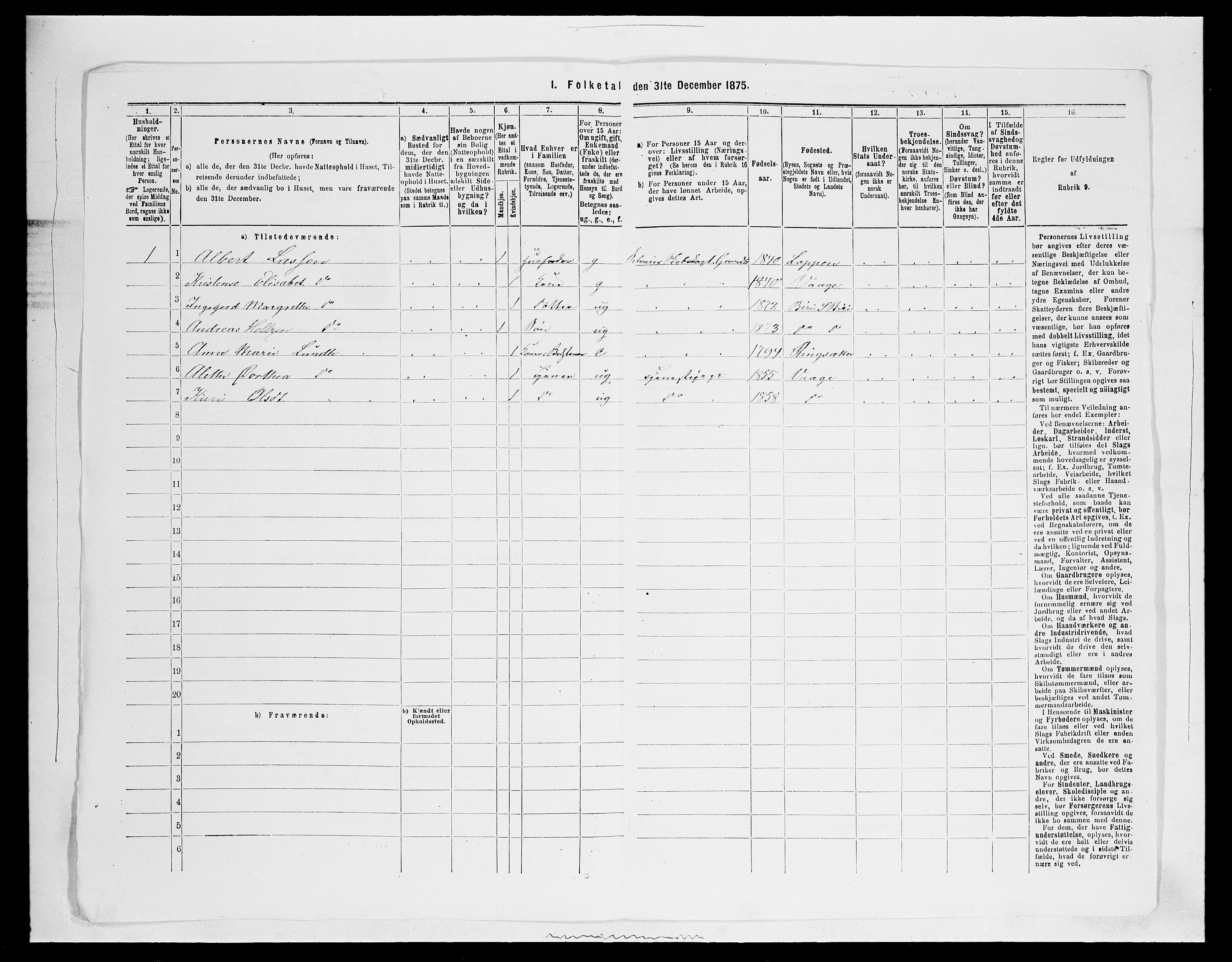 SAH, 1875 census for 0525P Biri, 1875, p. 561