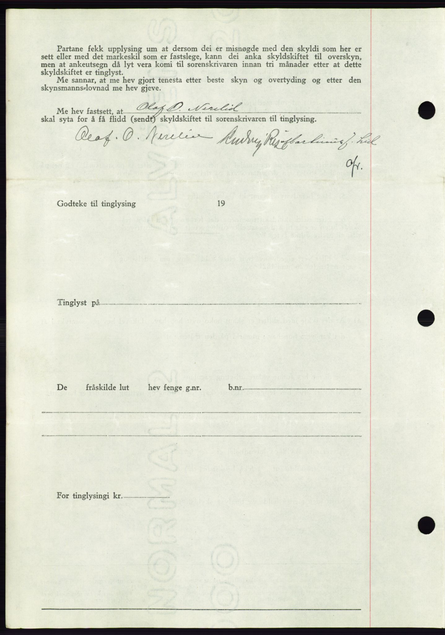 Søre Sunnmøre sorenskriveri, AV/SAT-A-4122/1/2/2C/L0063: Mortgage book no. 57, 1937-1937, Diary no: : 769/1937