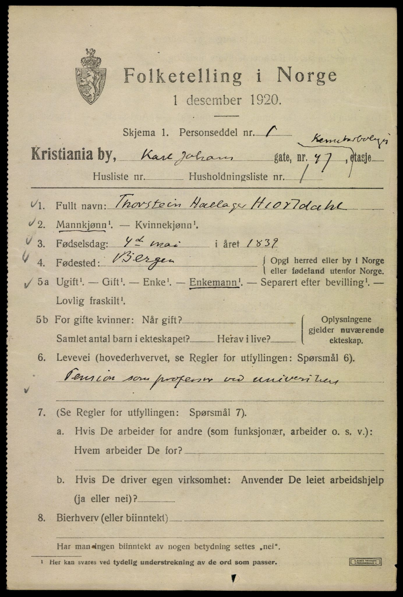 SAO, 1920 census for Kristiania, 1920, p. 328723