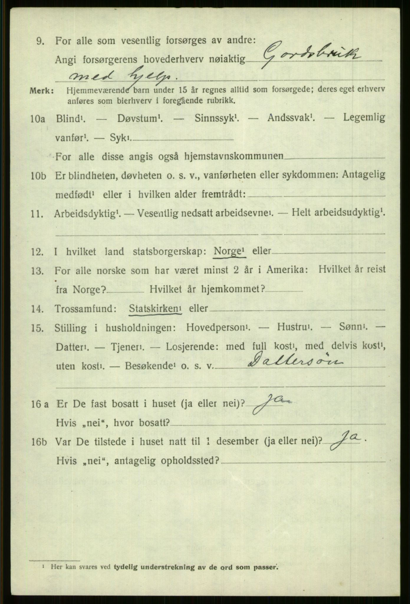 SAB, 1920 census for Voss, 1920, p. 19268