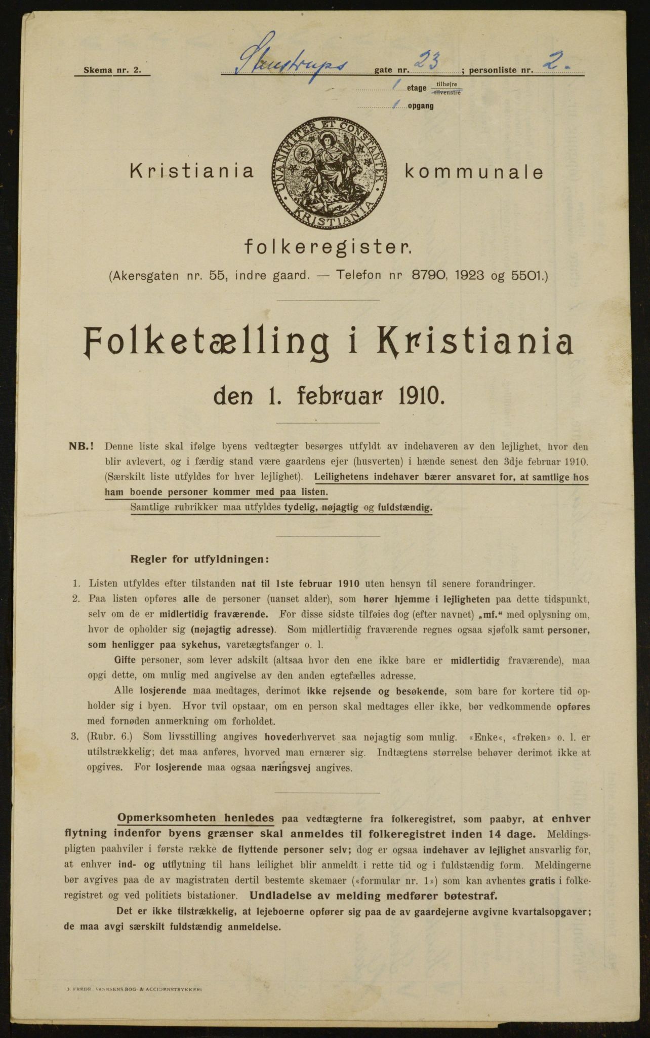 OBA, Municipal Census 1910 for Kristiania, 1910, p. 96332