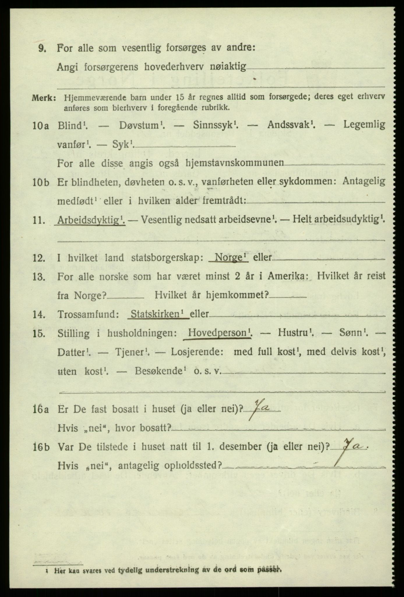 SAB, 1920 census for Hamre, 1920, p. 2932